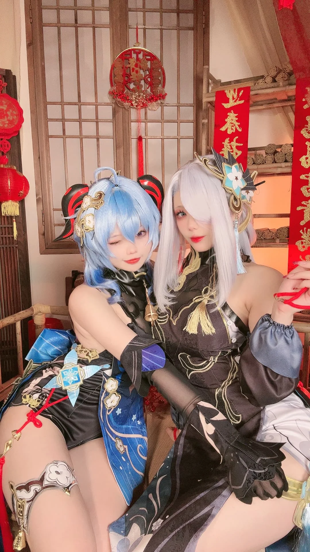 九言&小瑶幺幺 – 原神新春 甘雨&申鹤海灯节双人｜高清图片集