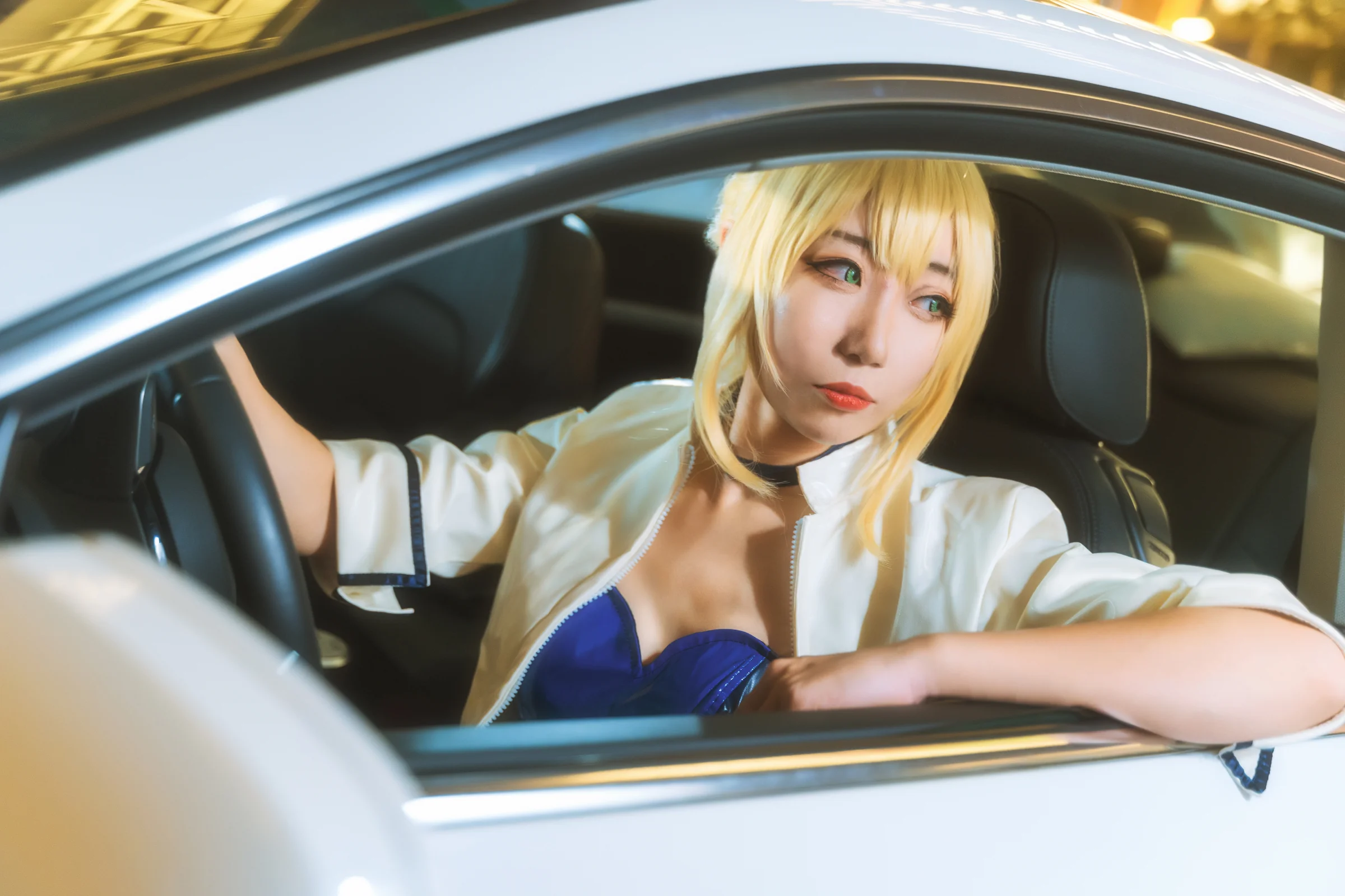 fate saber 赛车娘COS写真