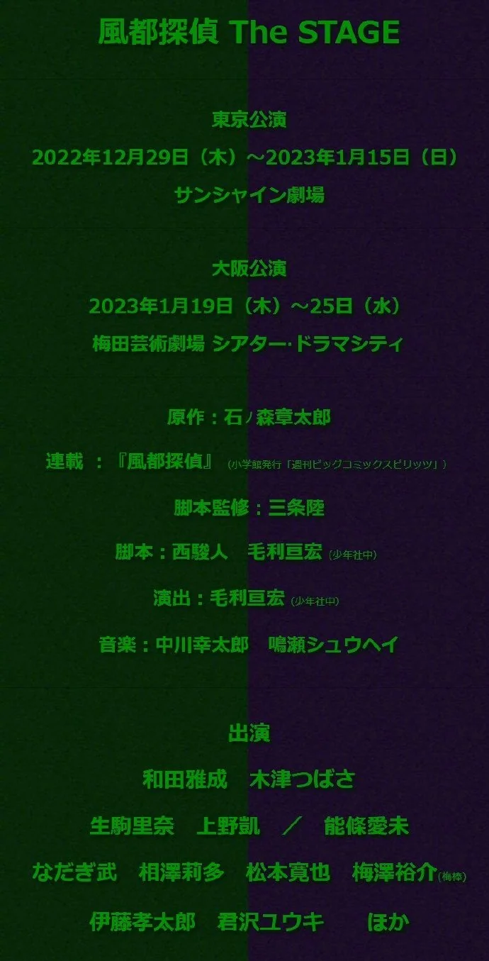 假面骑士『风都侦探』舞台剧主要演员和定妆照公开！｜高清图片集