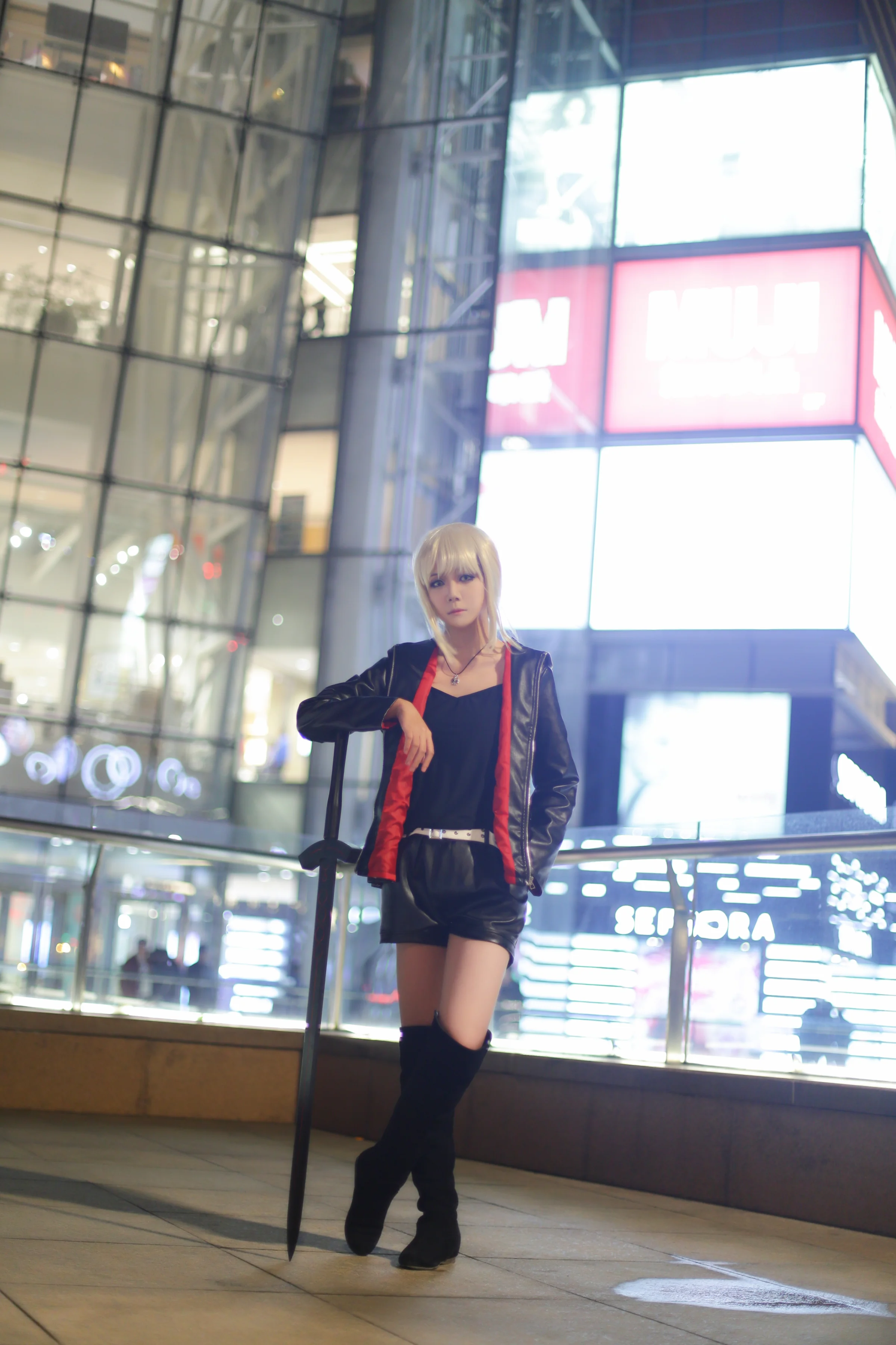 fgo 新宿黑saber COS写真