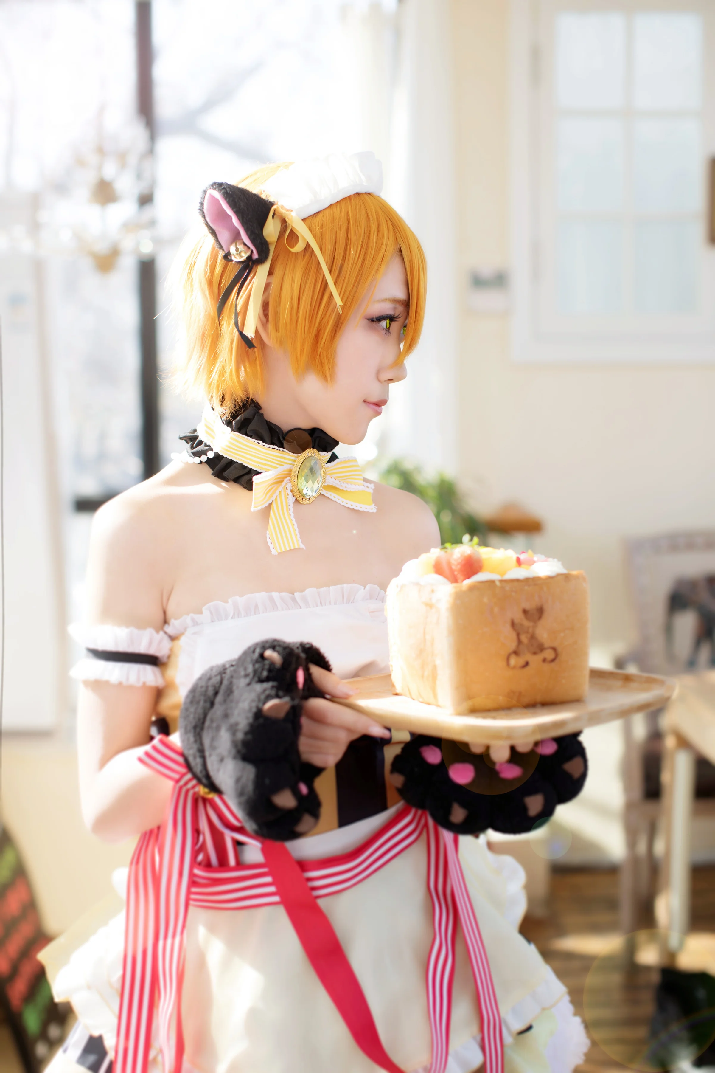 lovelive星空凛情人节女仆COS写真