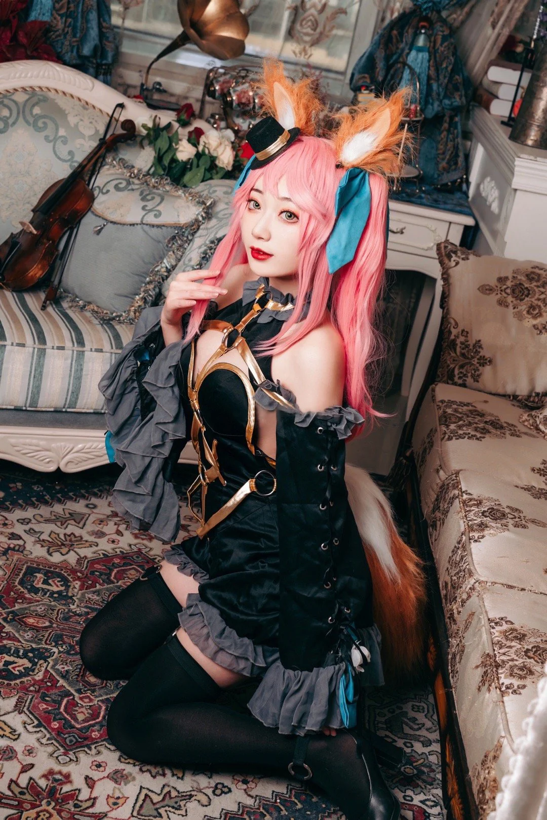 漆黑的魔术师，玉藻前COS写真
