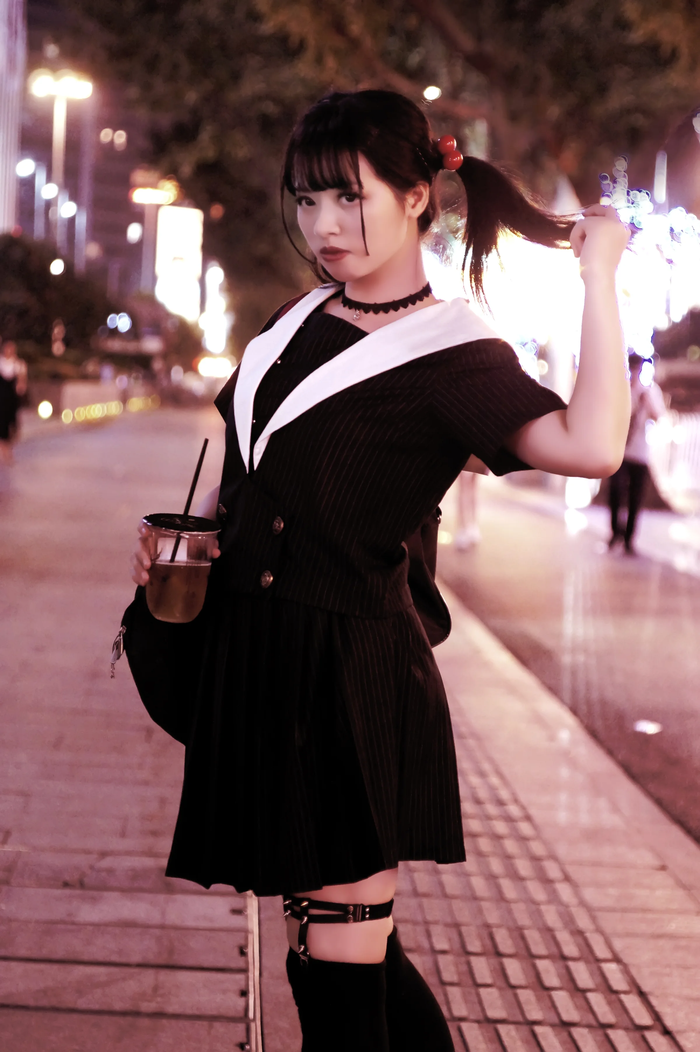 预热万圣节 ~恶魔系JK制服街拍｜高清图片集
