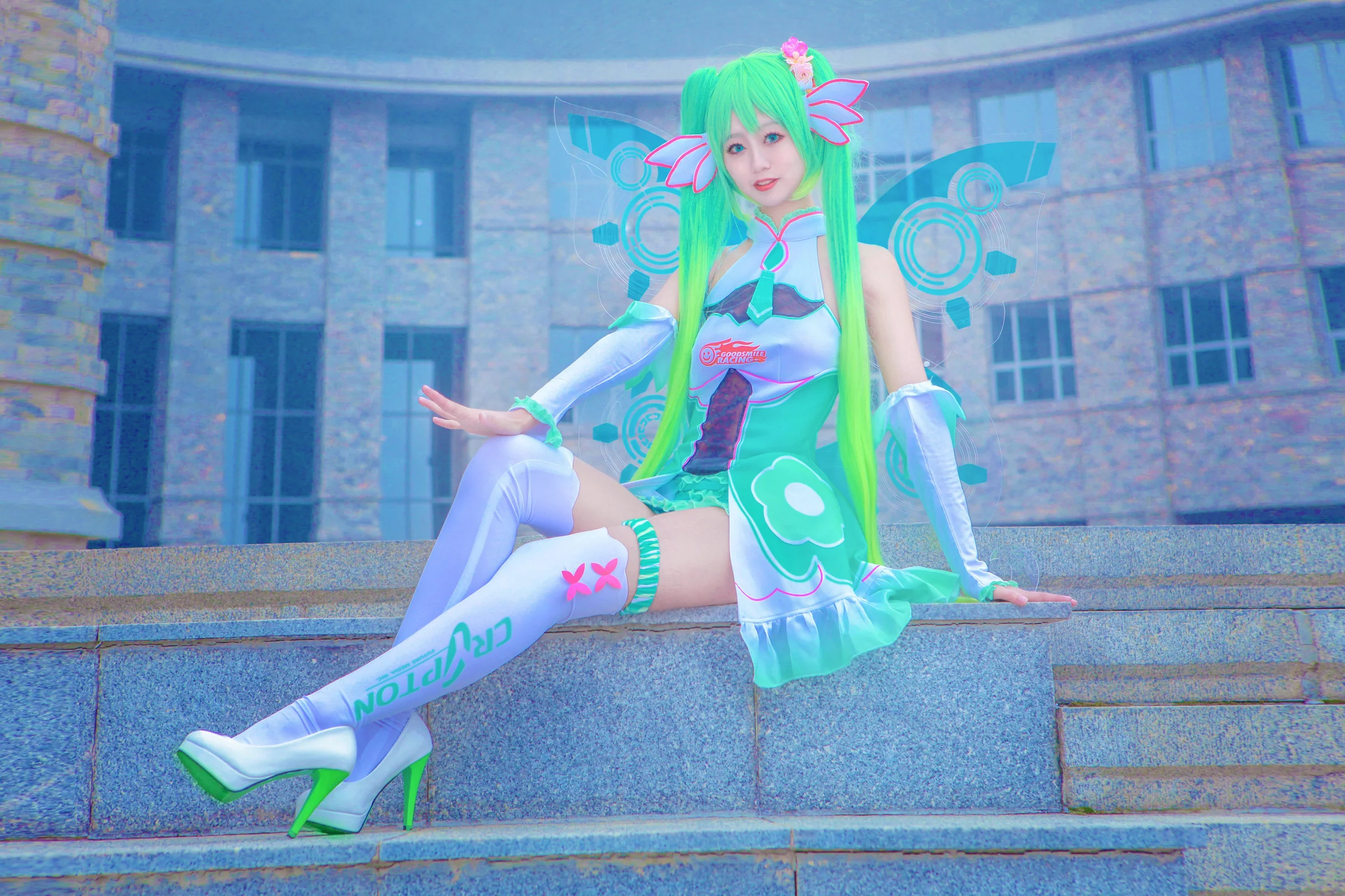 MIKU赛车娘COS写真