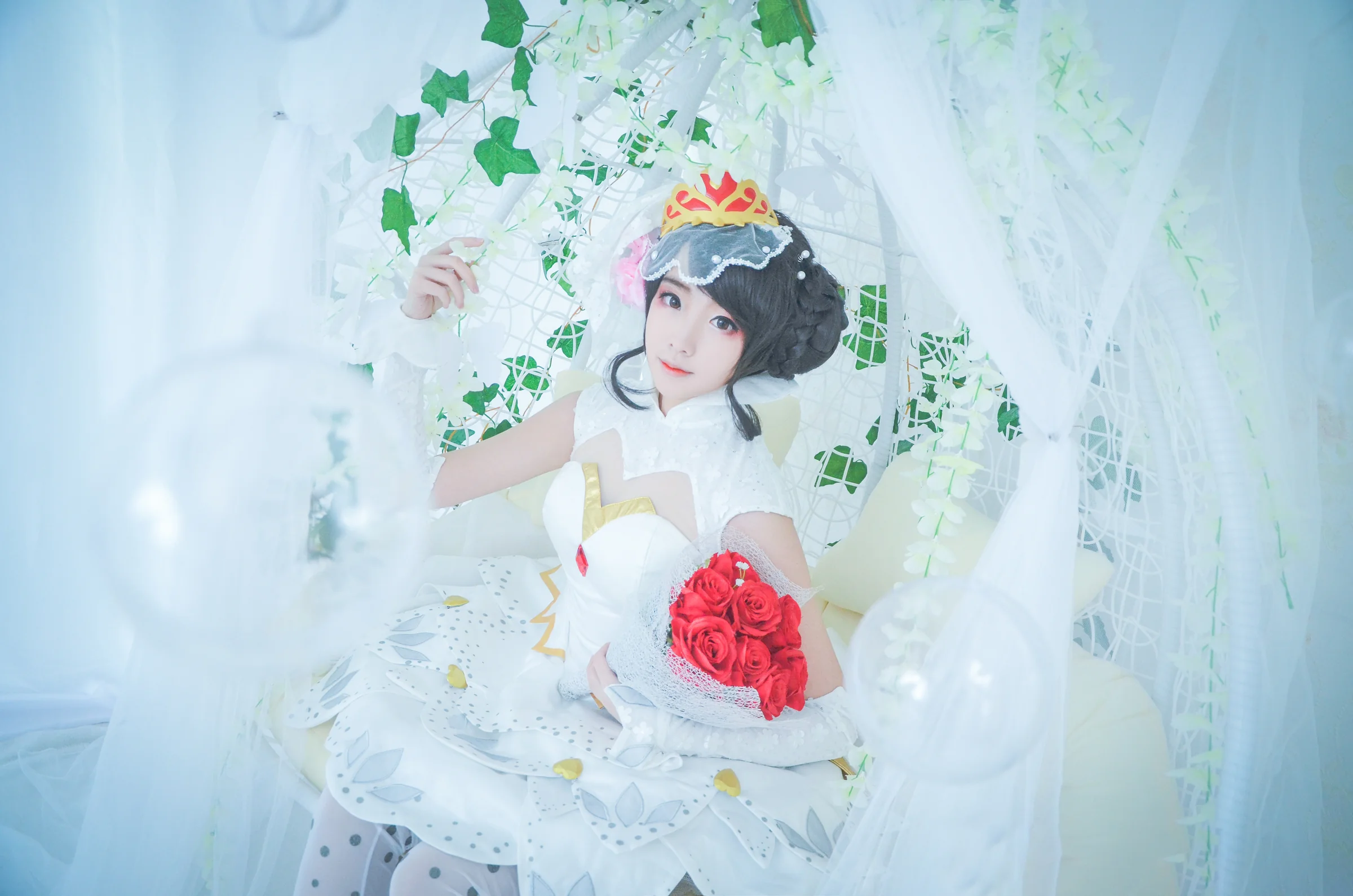 王者荣耀 小乔纯白花嫁COS写真