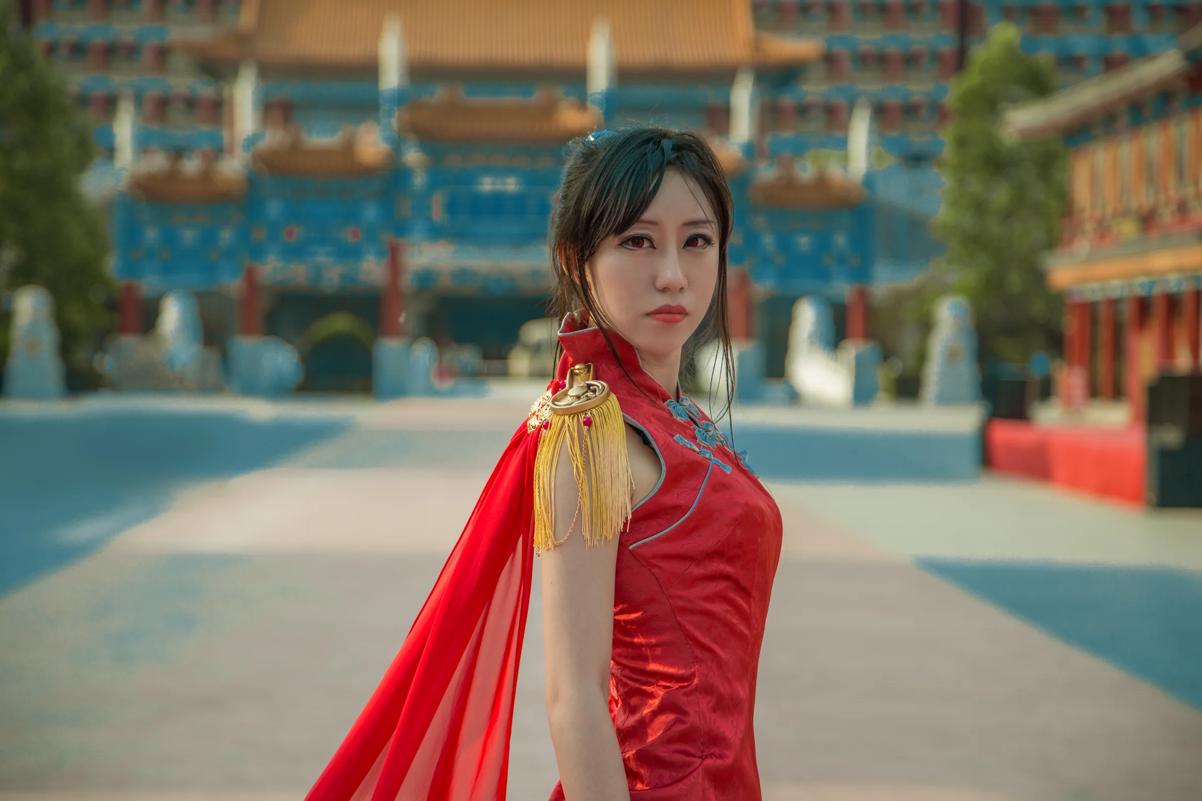 剑网三天策旗袍COS写真