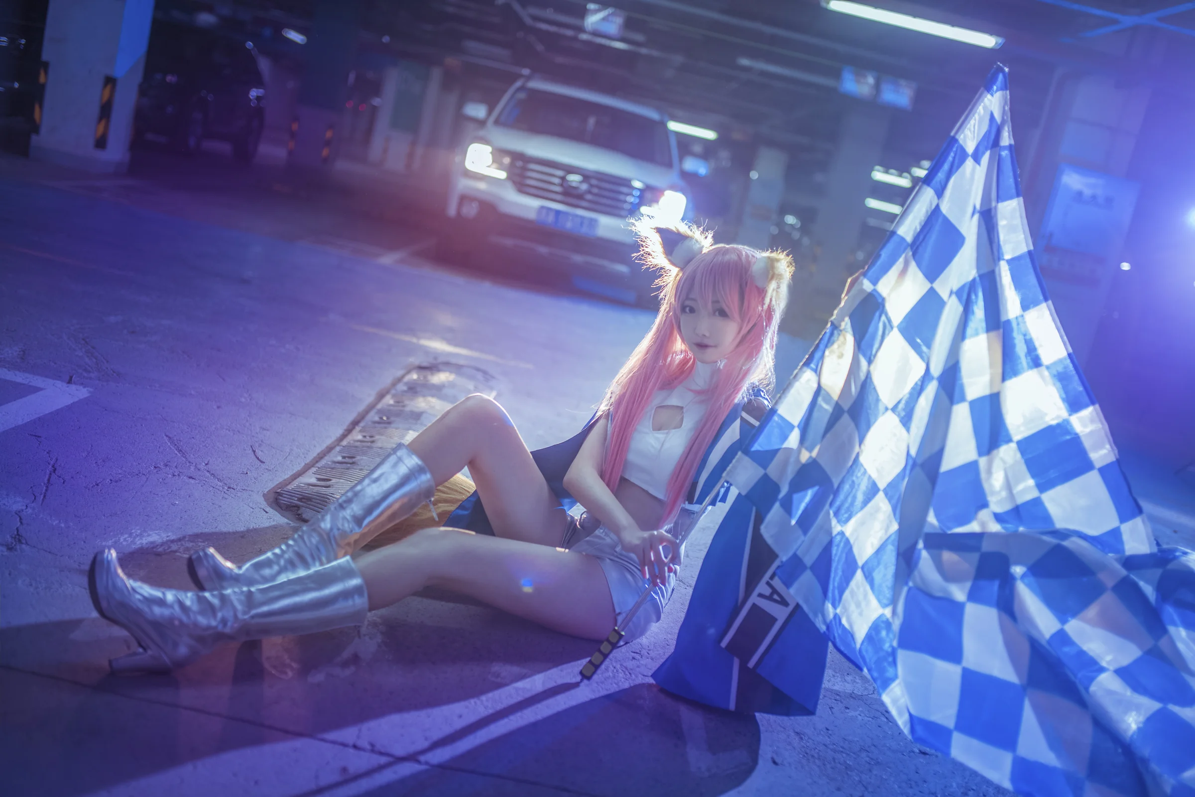 玉藻前赛车COS写真