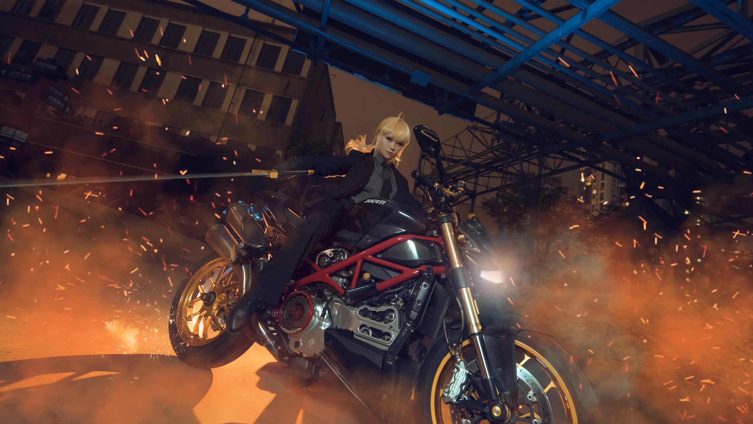 Fate/Zero——黑西装saber COS写真