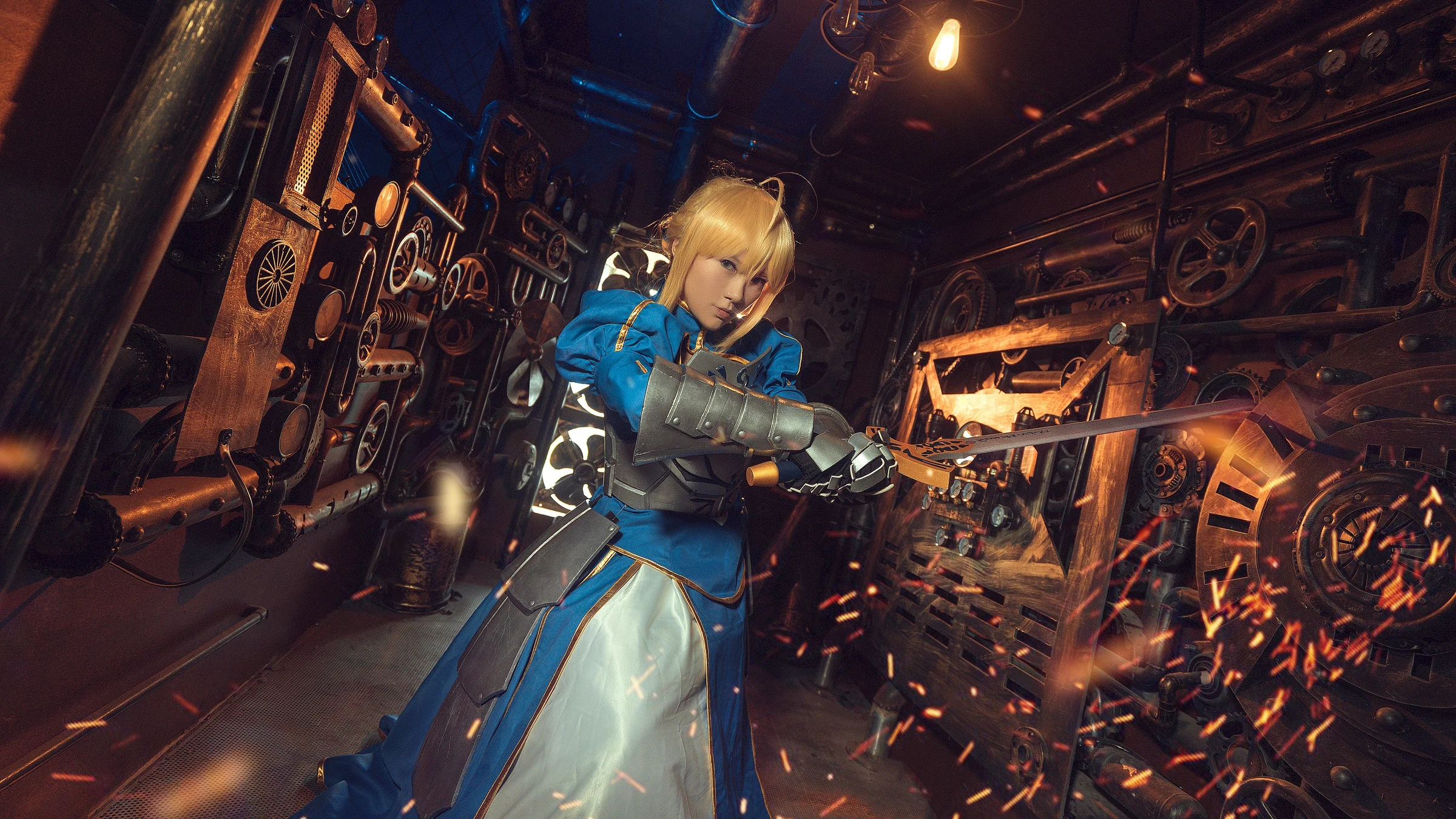 Fate——saber蓝战COS写真