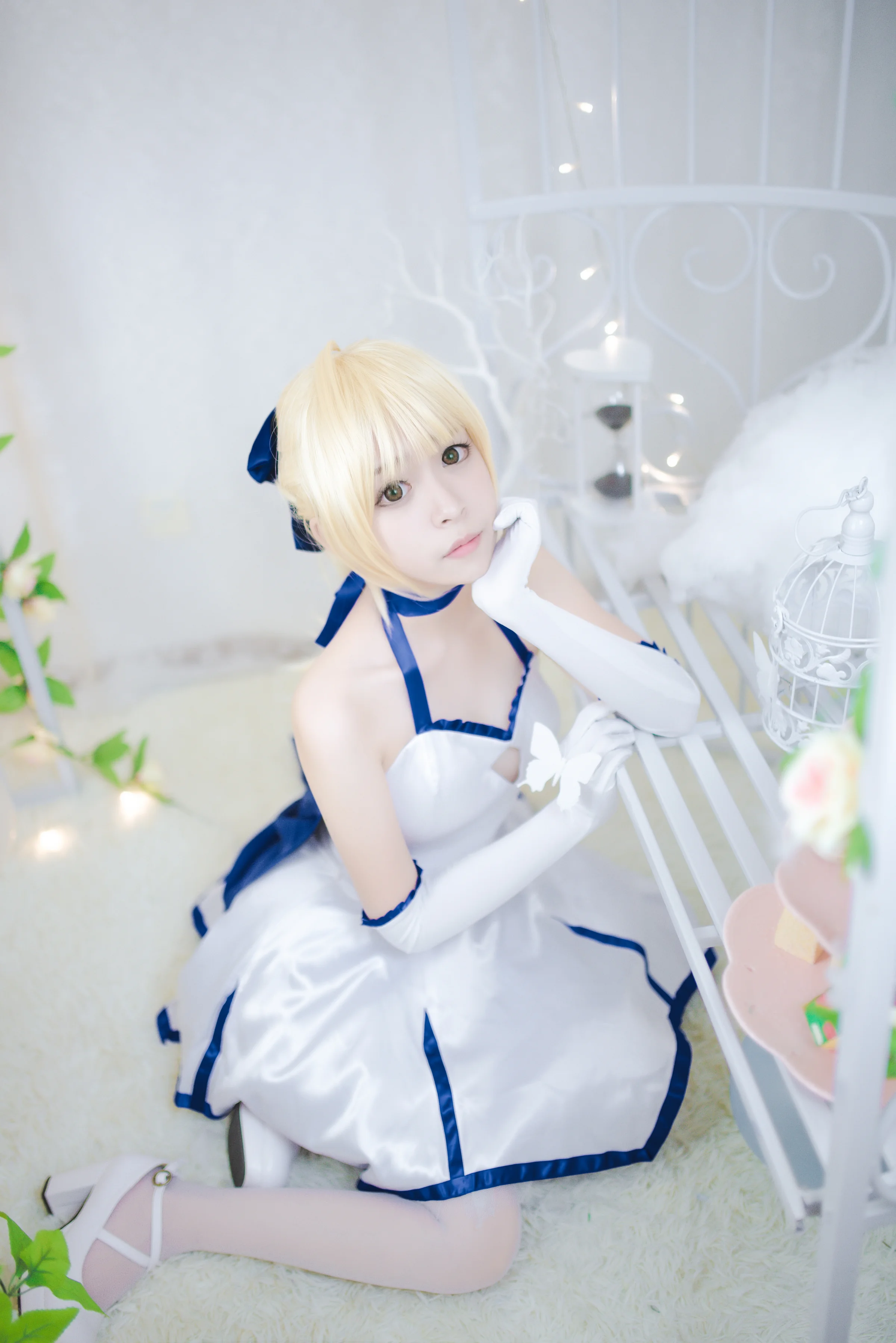 型月十年之Saber lily蓝百合礼服COS写真