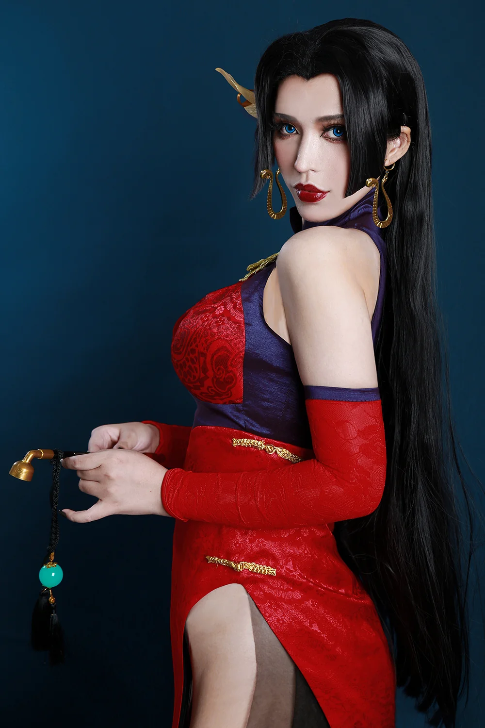 《海贼王》 波雅汉库克同人旗袍COS写真