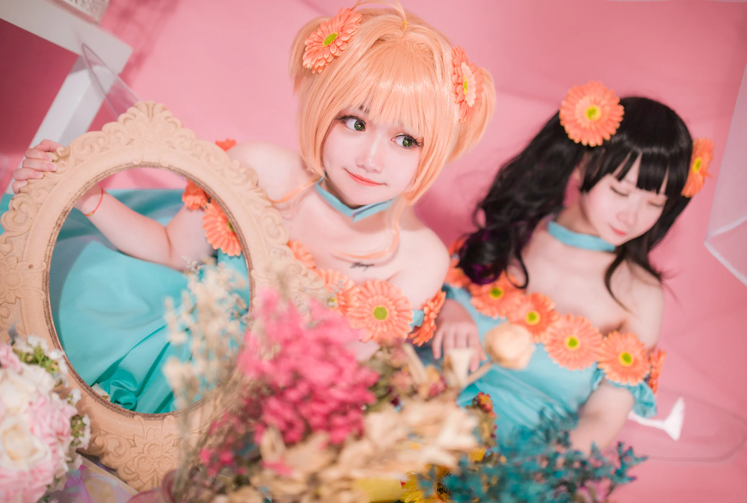 【 魔卡少女樱】向日葵插画知樱COS写真