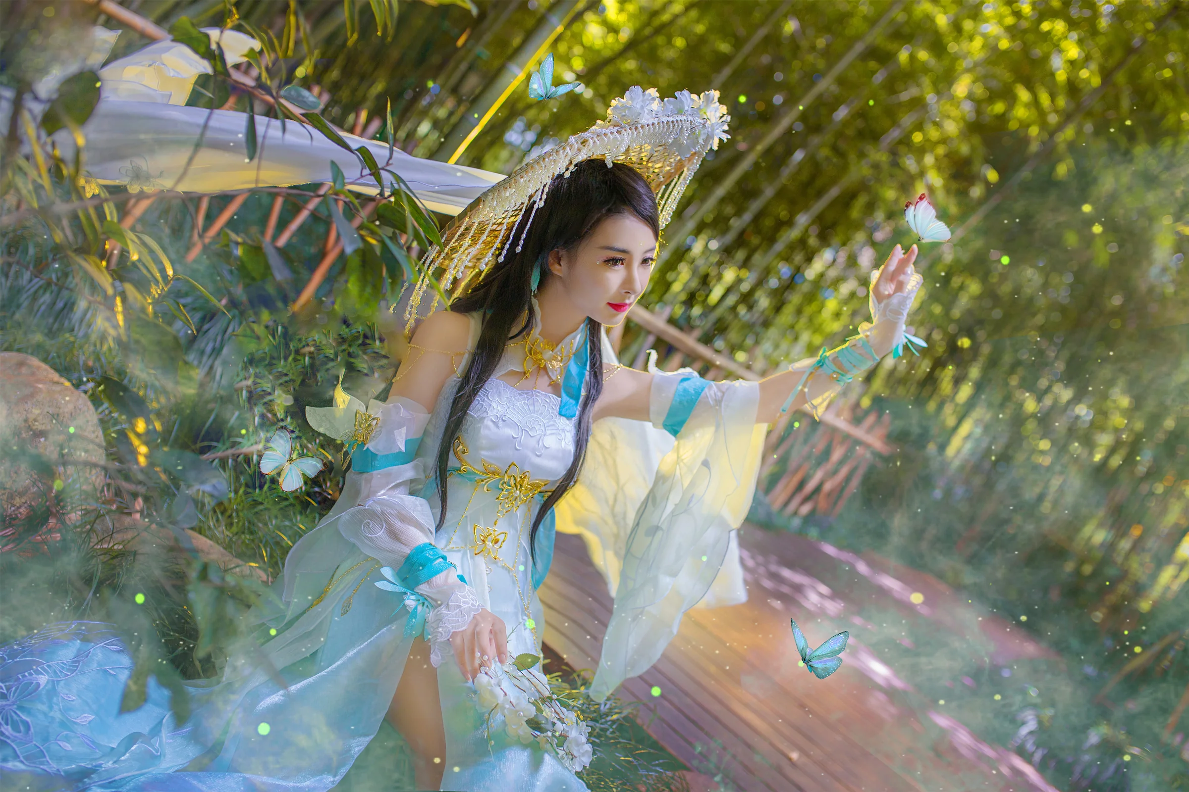 逆水寒素问·晚竹蝶影COS写真