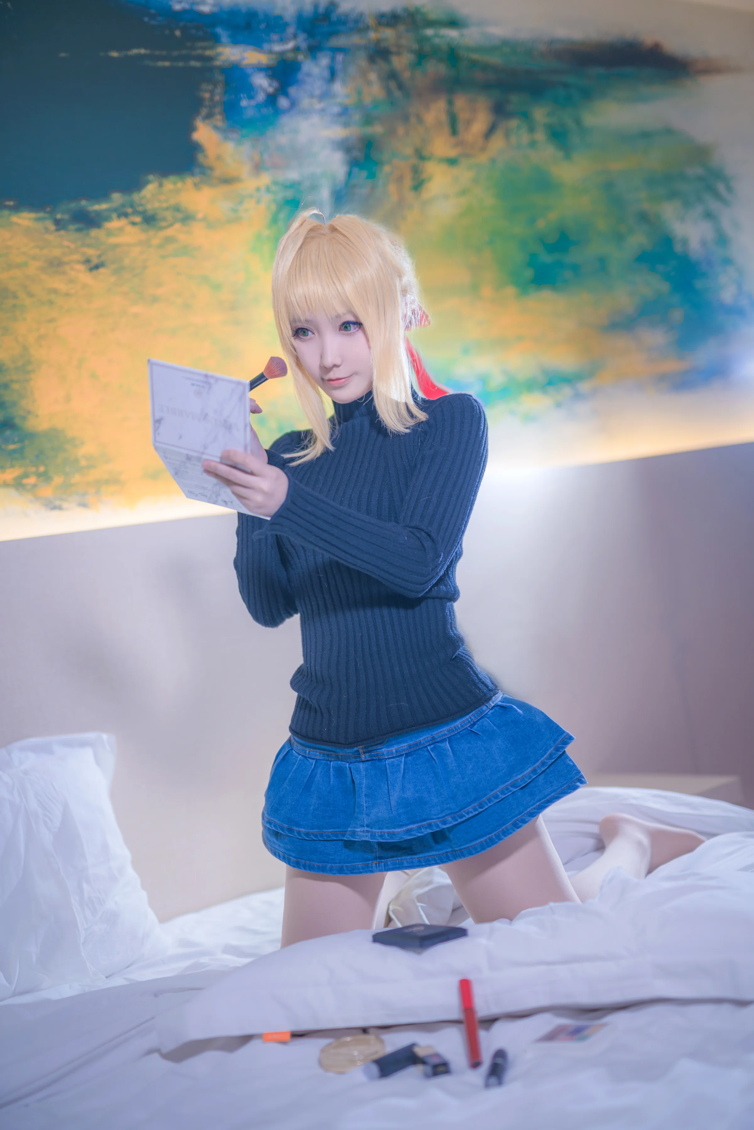 fate 毛衣三人组 玛修COS写真