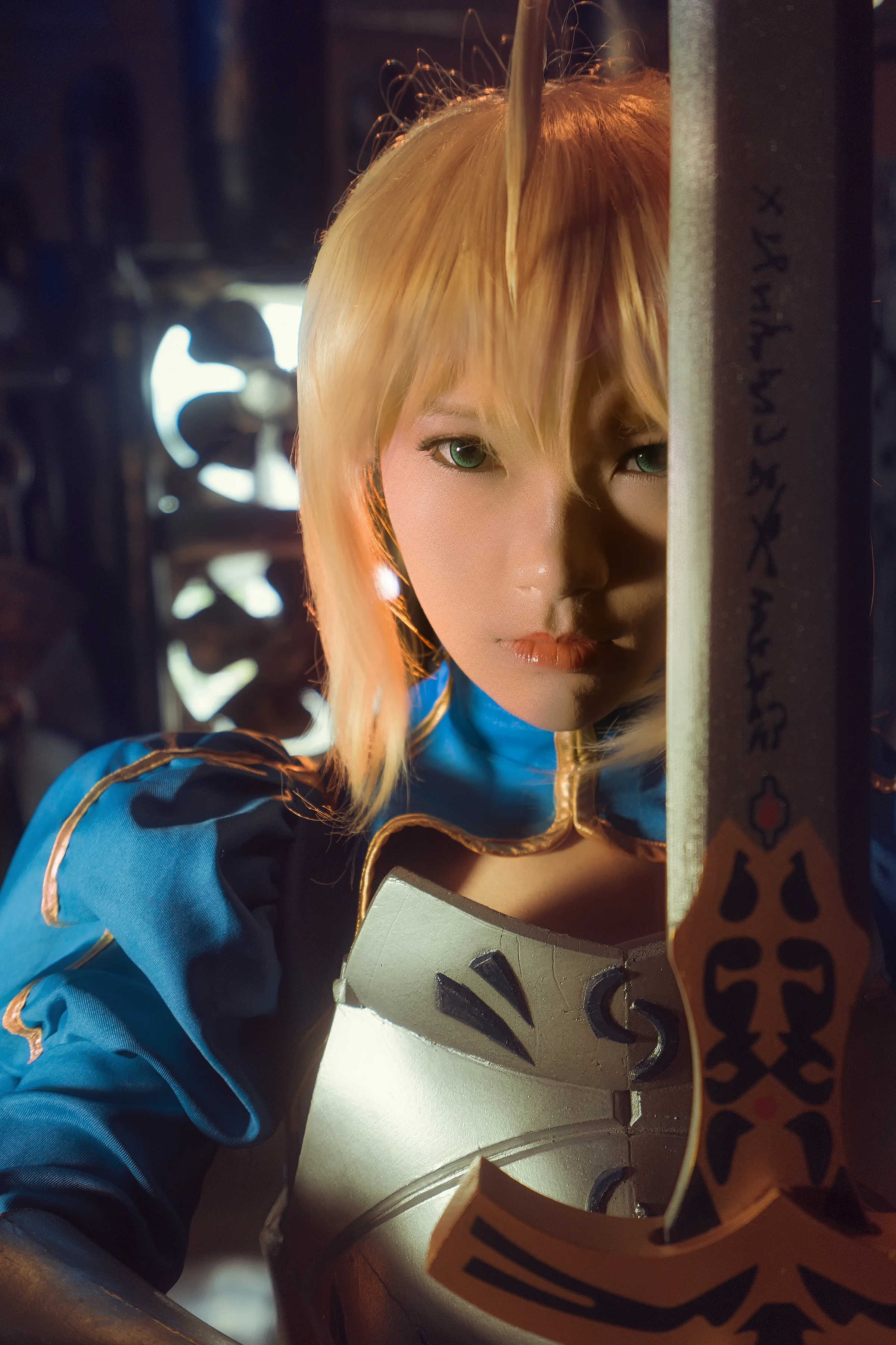 Fate——saber蓝战COS写真