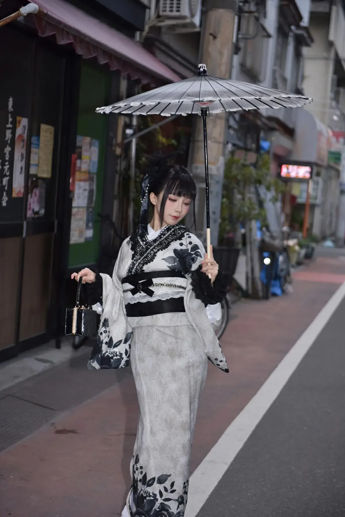 水淼Aqua – 2025年03月 黑色蕾丝和服&内衣（个人造型）｜高清图片集