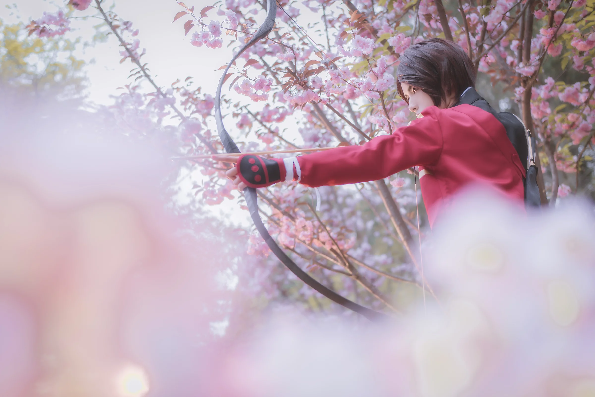 刀剑乱舞加州清光COS写真，果然樱花和武士刀也是一种浪漫~
