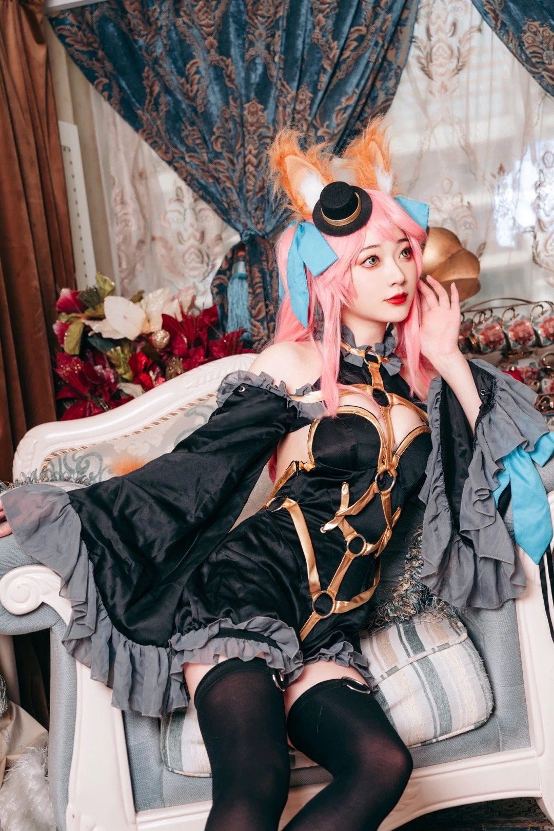 漆黑的魔术师，玉藻前COS写真