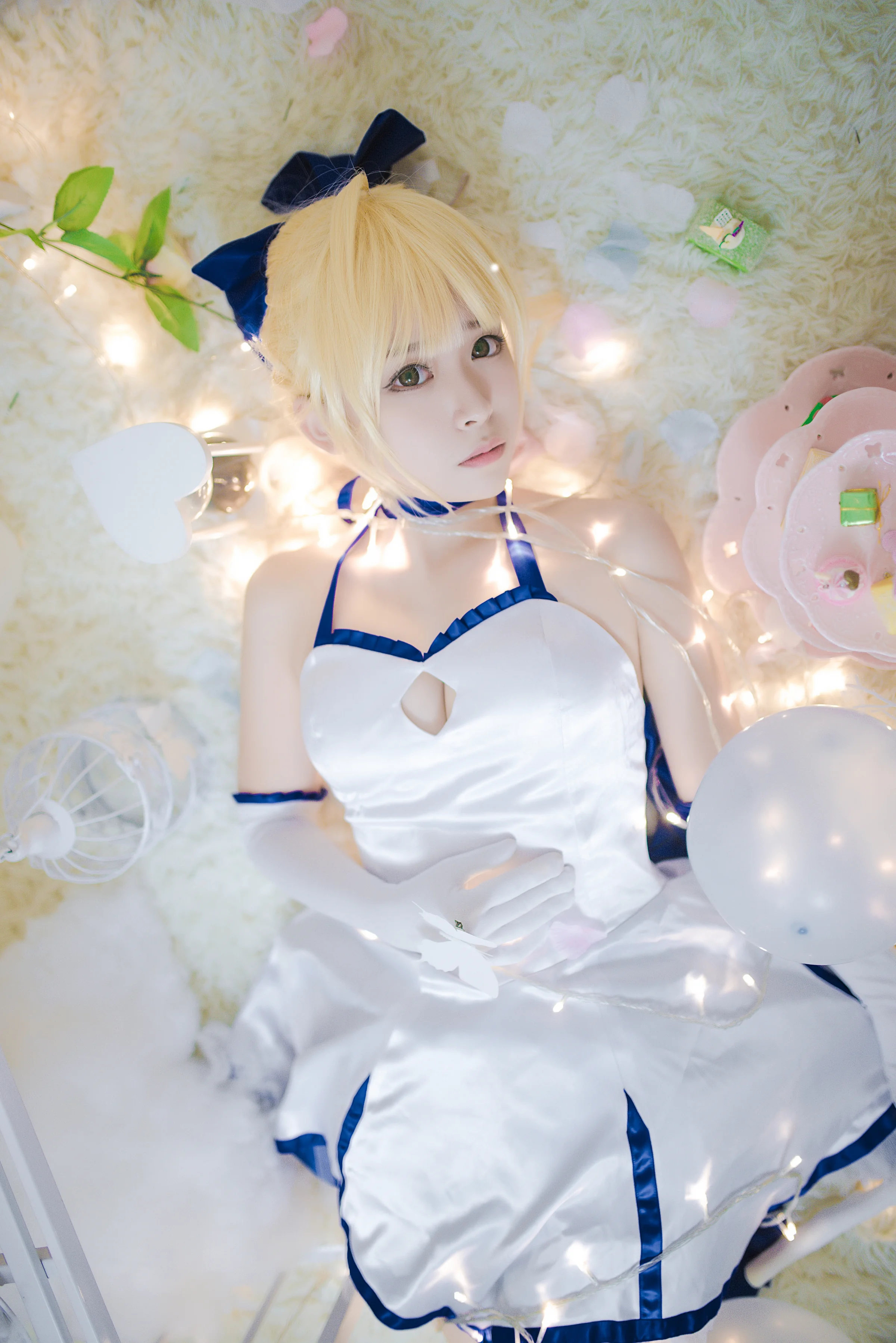 型月十年之Saber lily蓝百合礼服COS写真