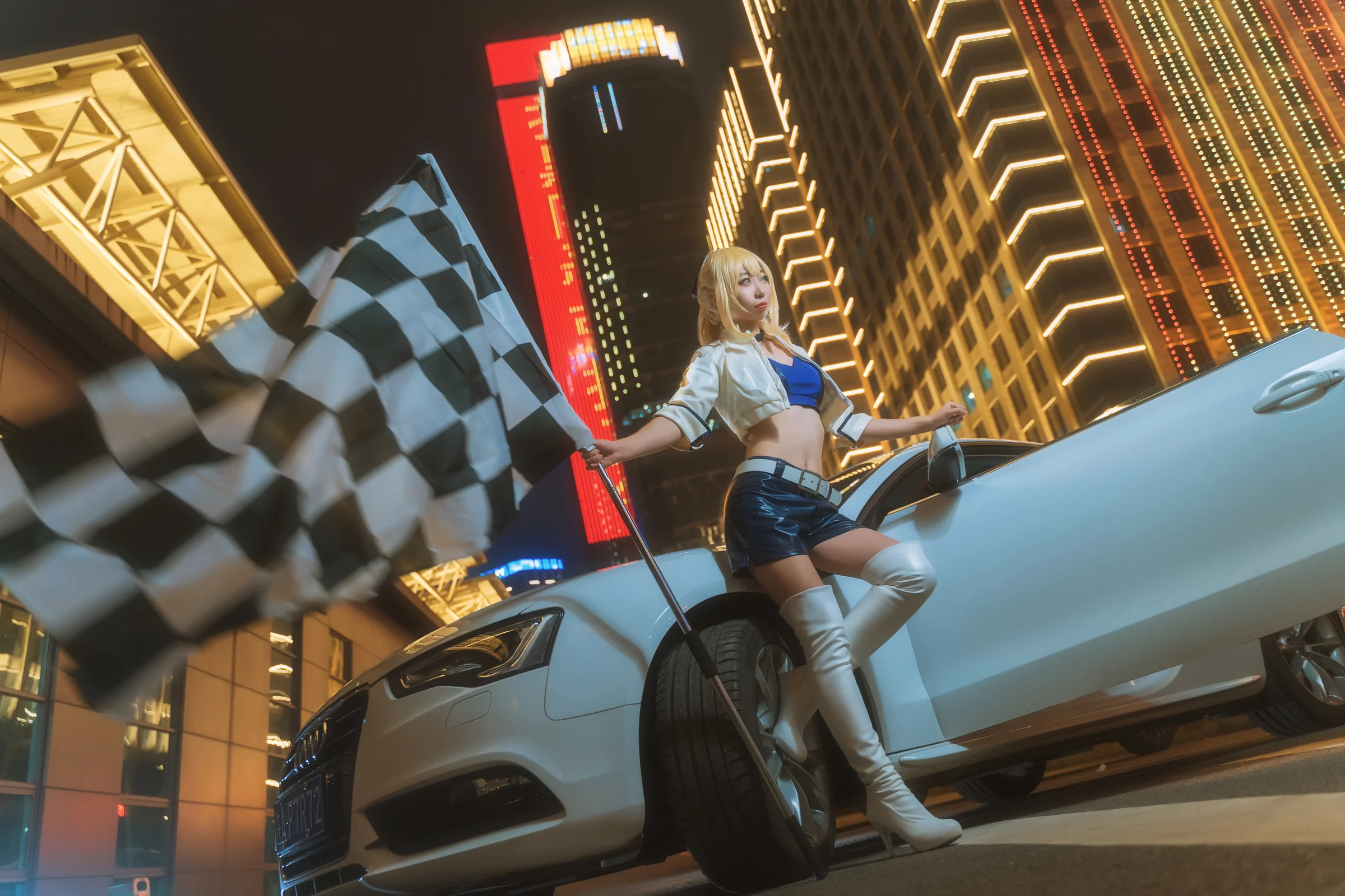 fate saber 赛车娘COS写真