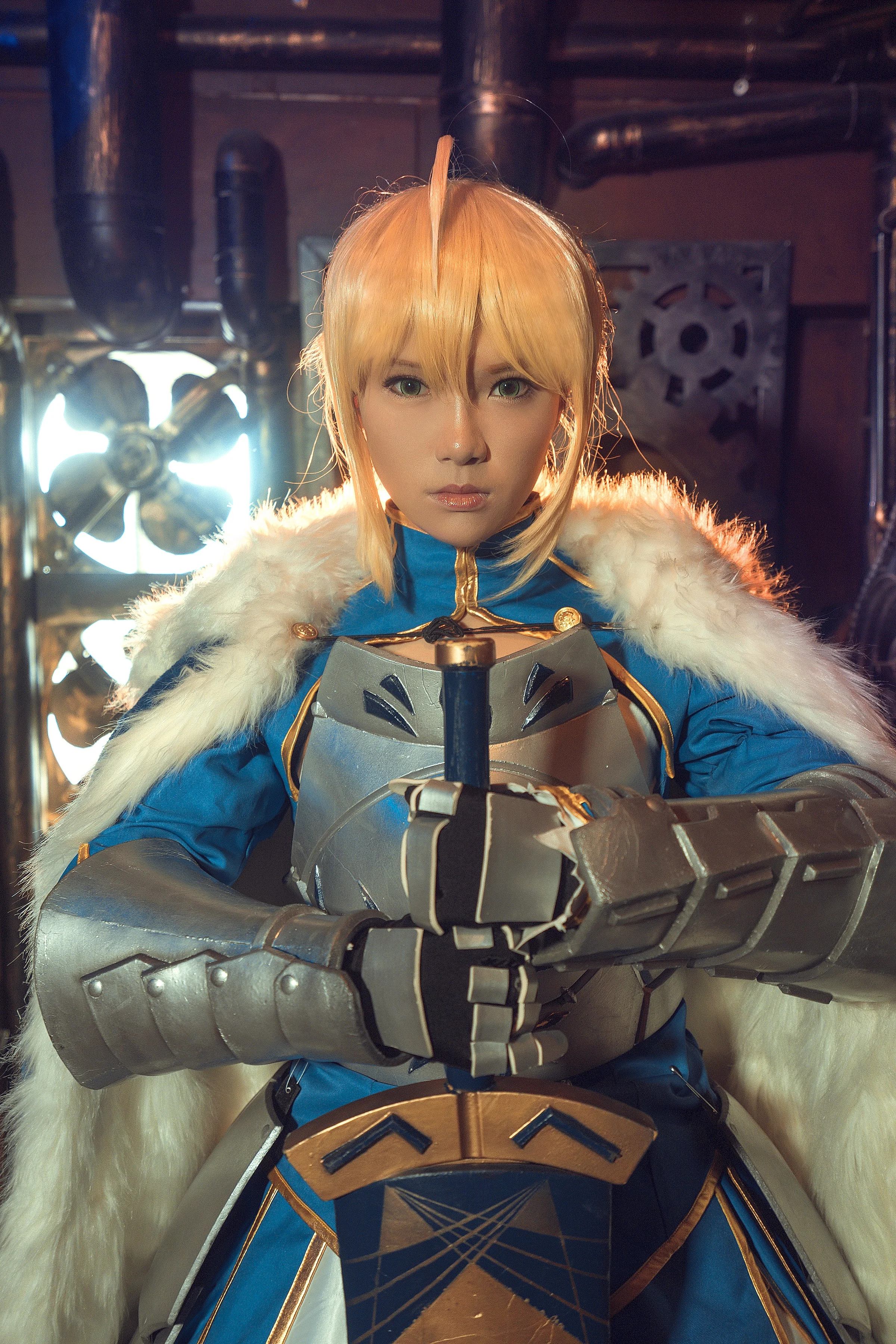 Fate——saber蓝战COS写真