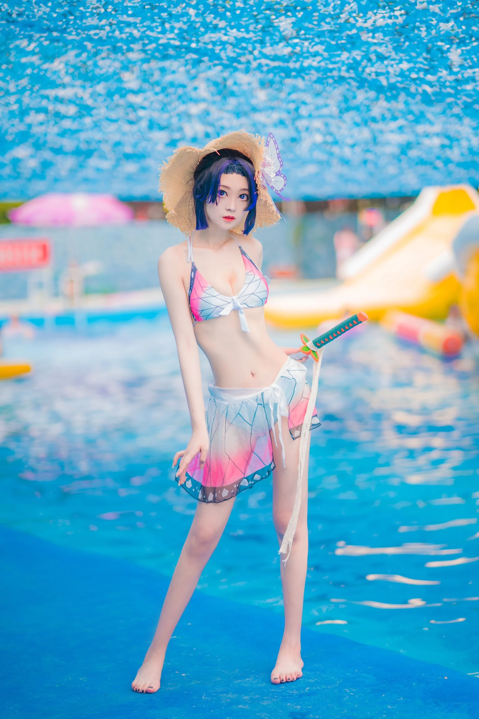 鬼灭同人泳装-蝴蝶忍比基尼COS写真