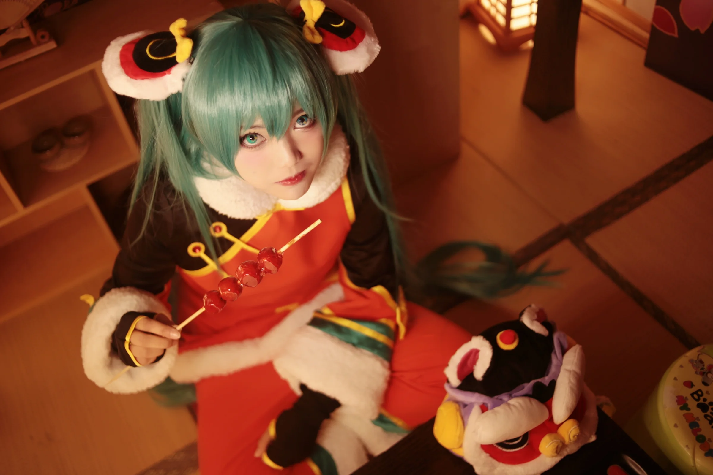 初音未来 新年舞狮COS写真