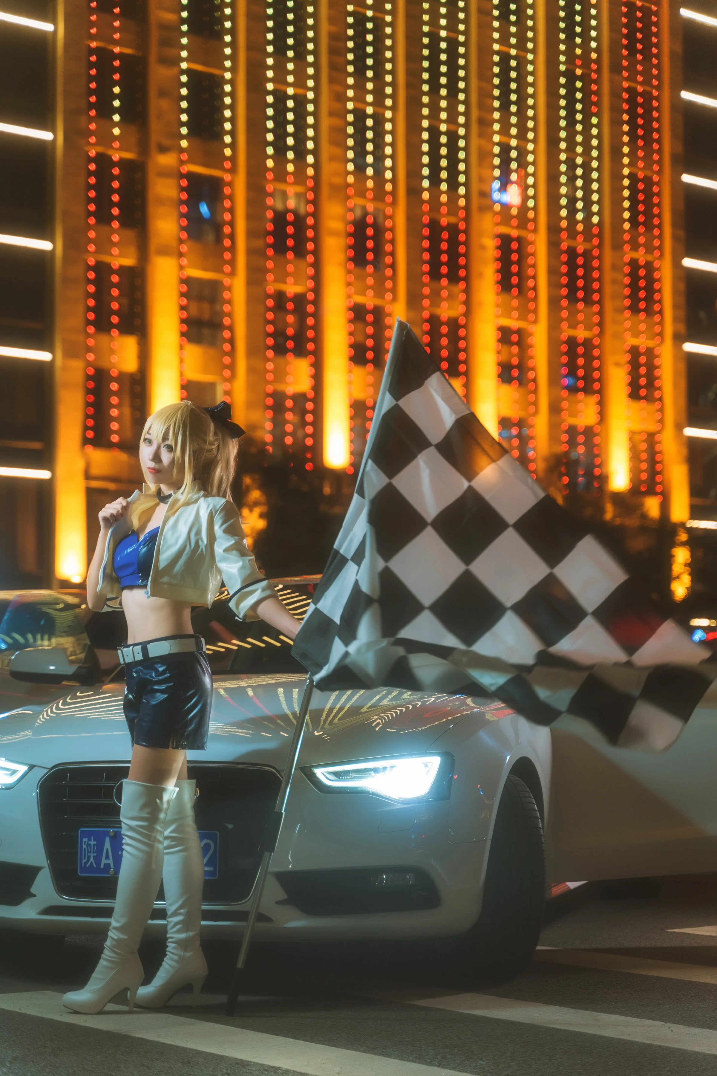 fate saber 赛车娘COS写真