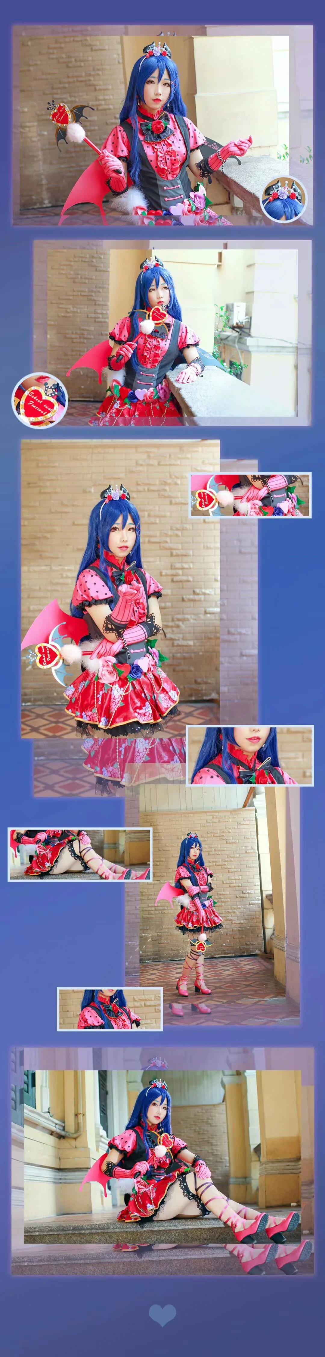 Love Live !园田海未COS写真，小恶魔要来偷走你的心哟