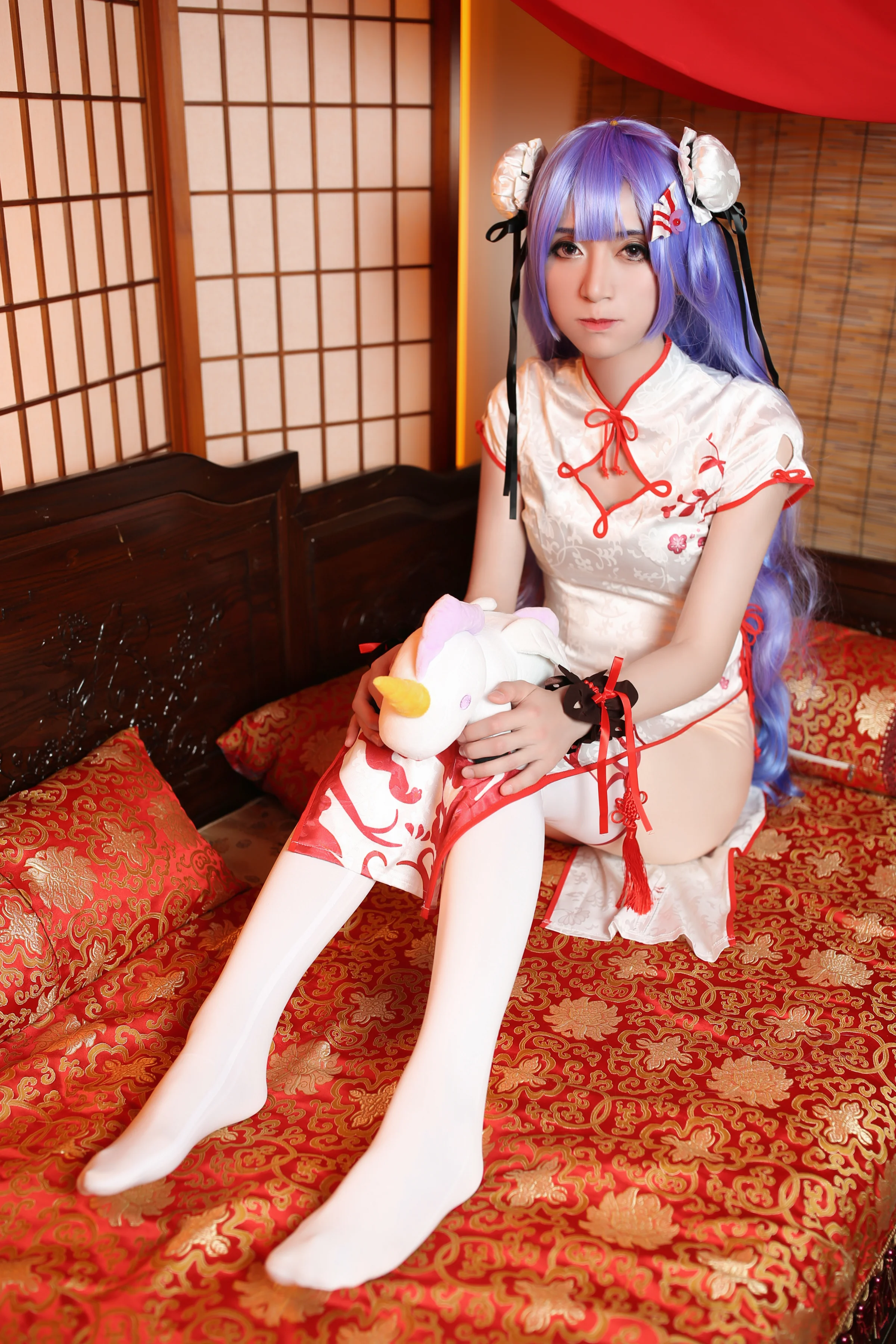 碧蓝航线 独角兽 春之礼旗袍 COS写真