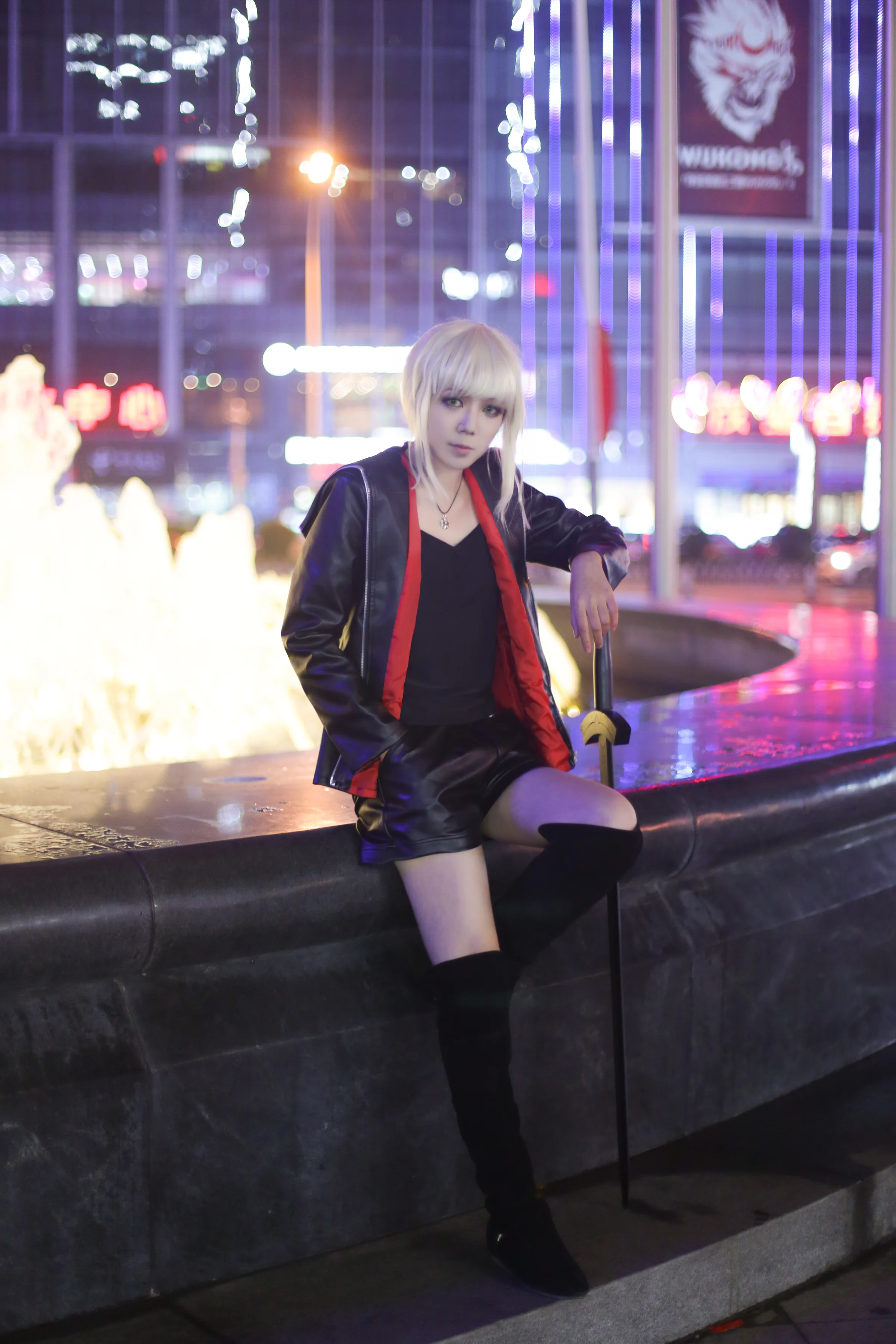 fgo 新宿黑saber COS写真