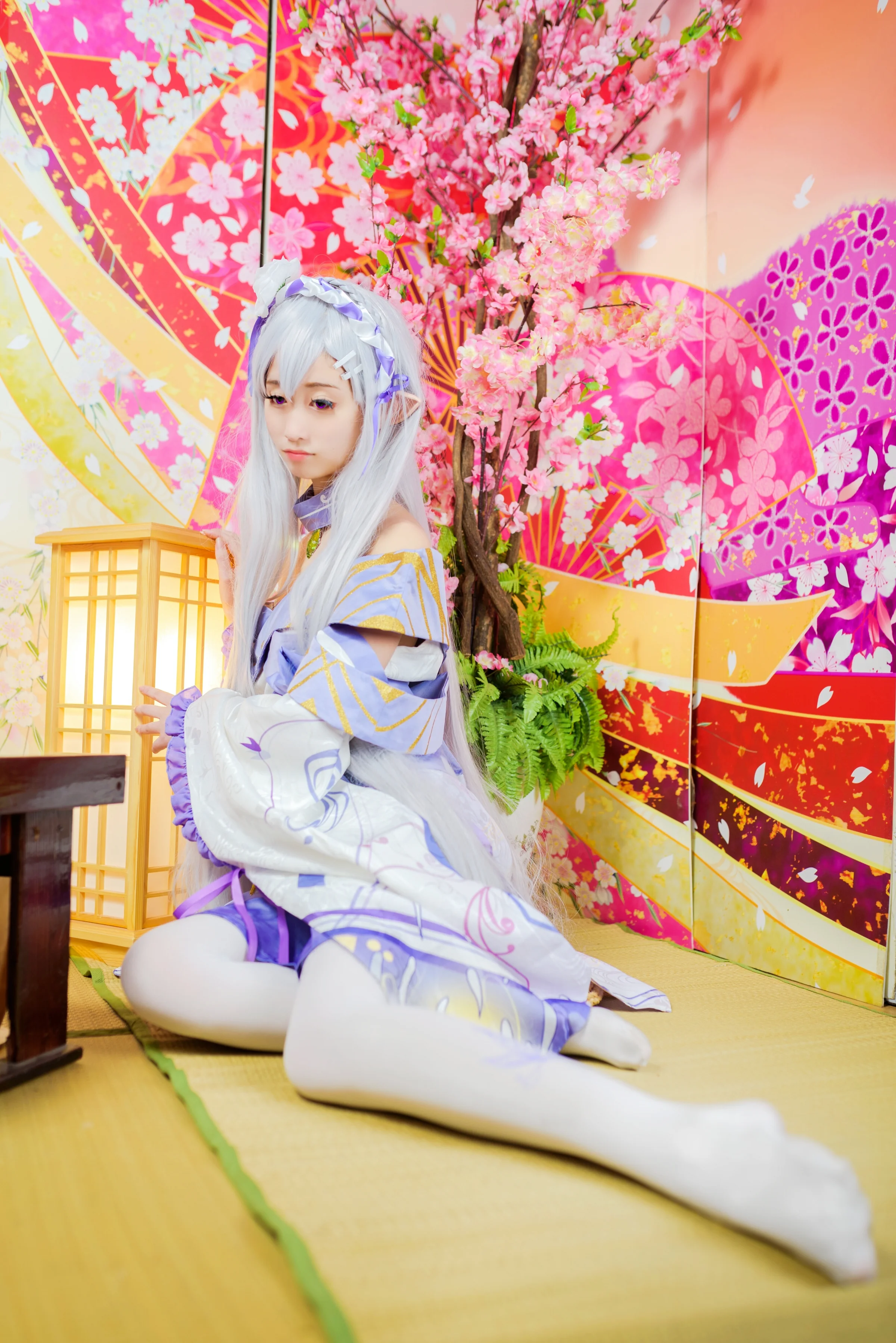 <从零开始的异世界>艾米莉亚妖精祭奠和服COS写真