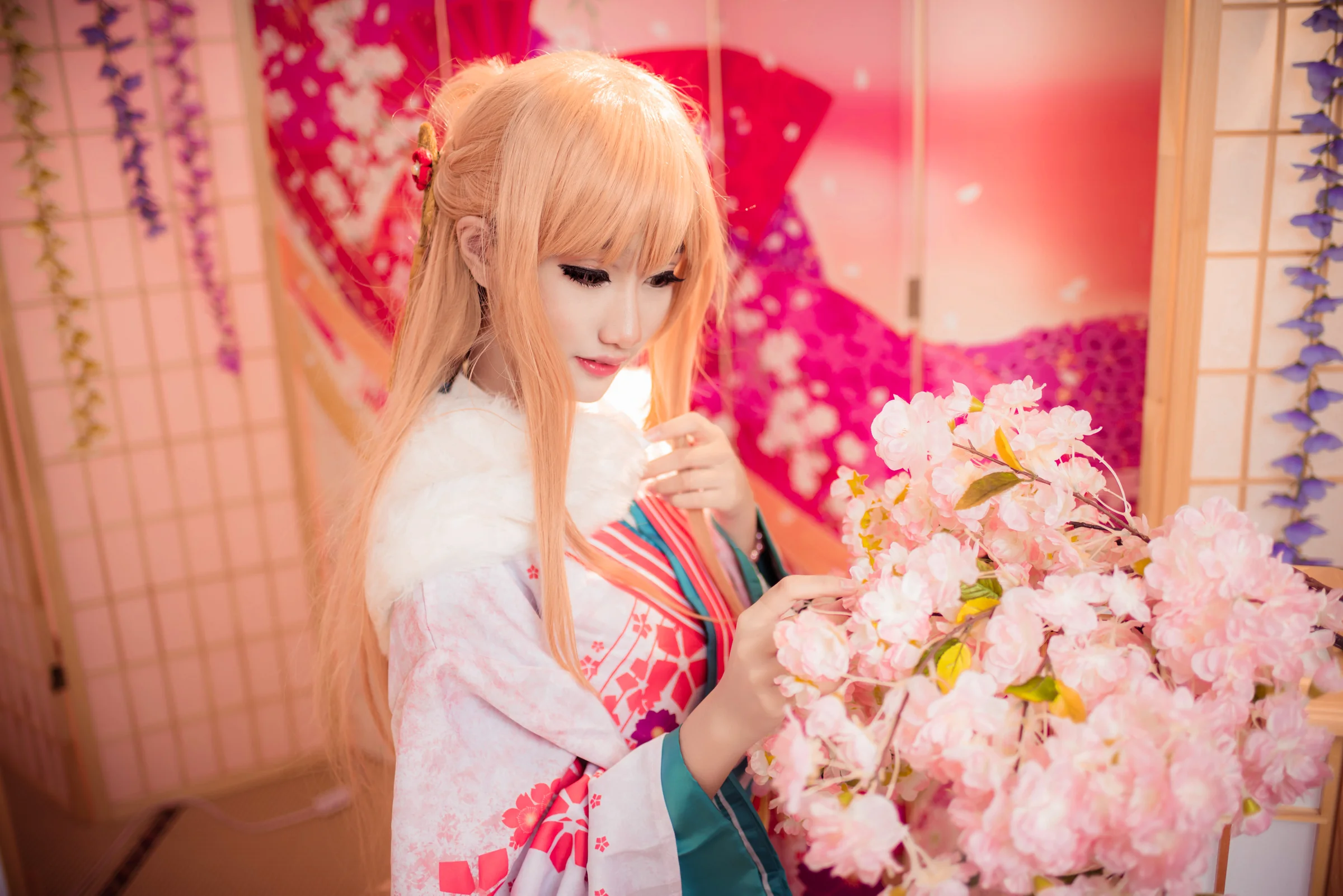 刀剑神域亚丝娜和服COS写真