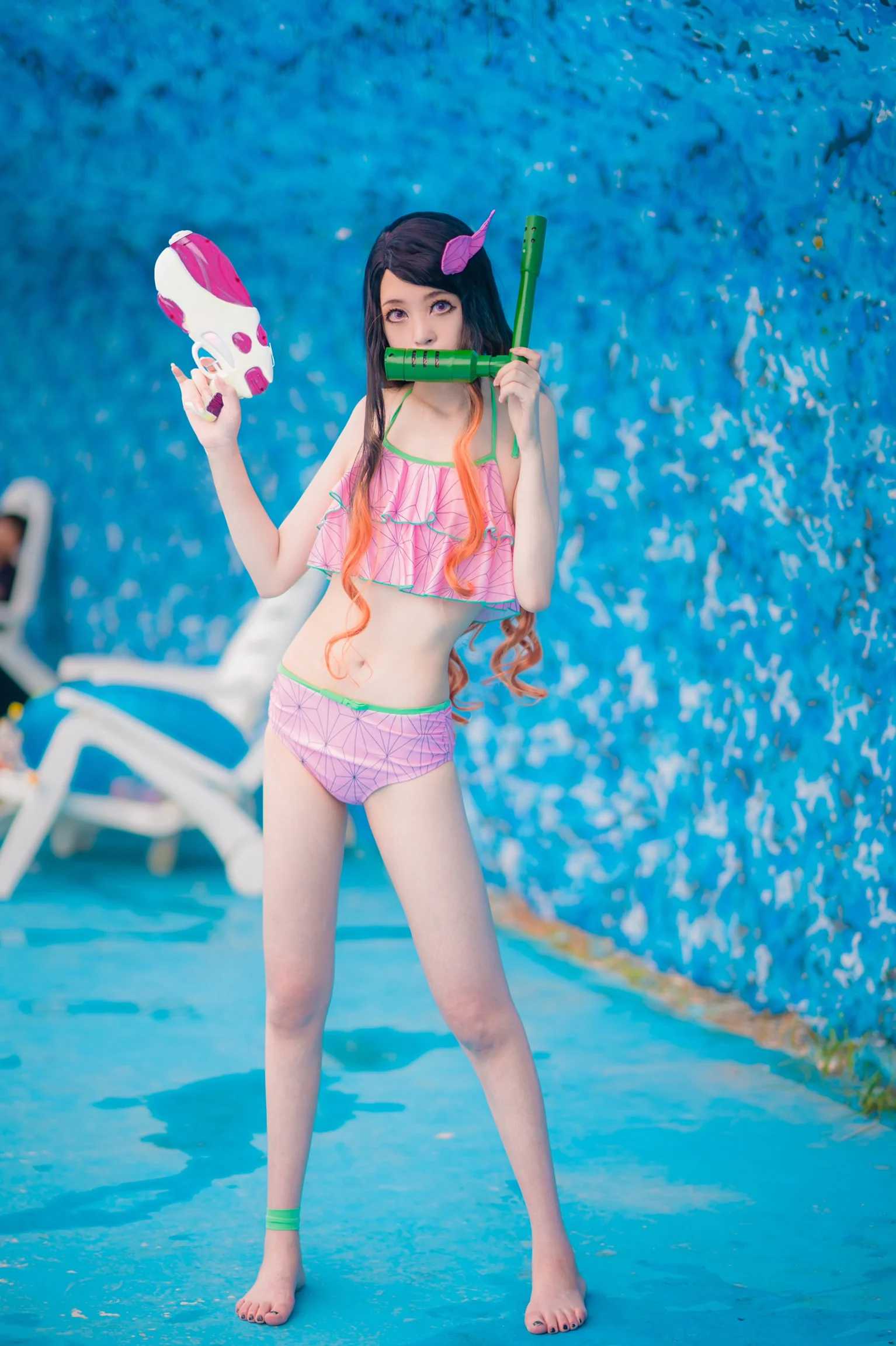 鬼灭同人泳装系列-祢豆子COS写真