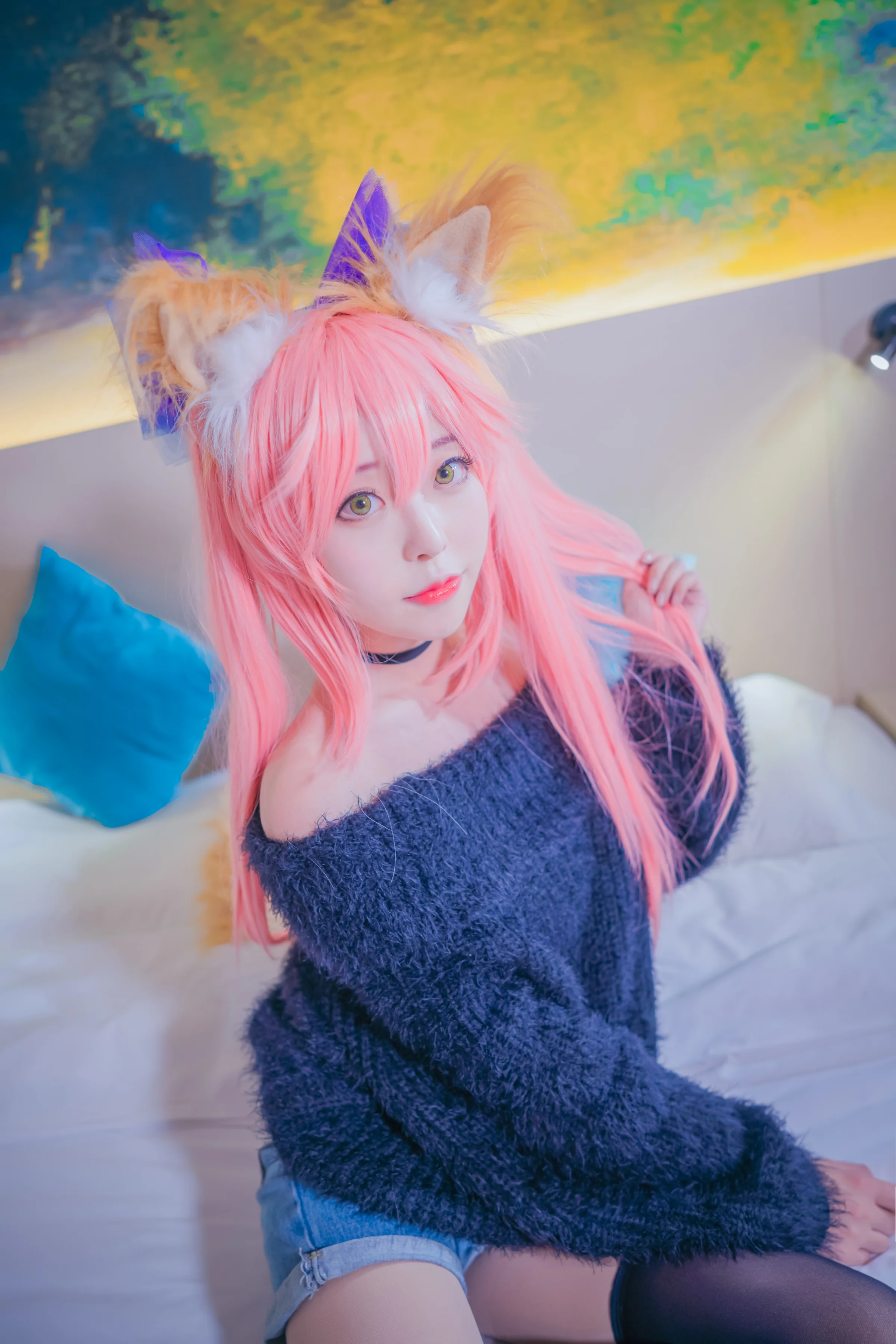 fate 毛衣三人组 玛修COS写真