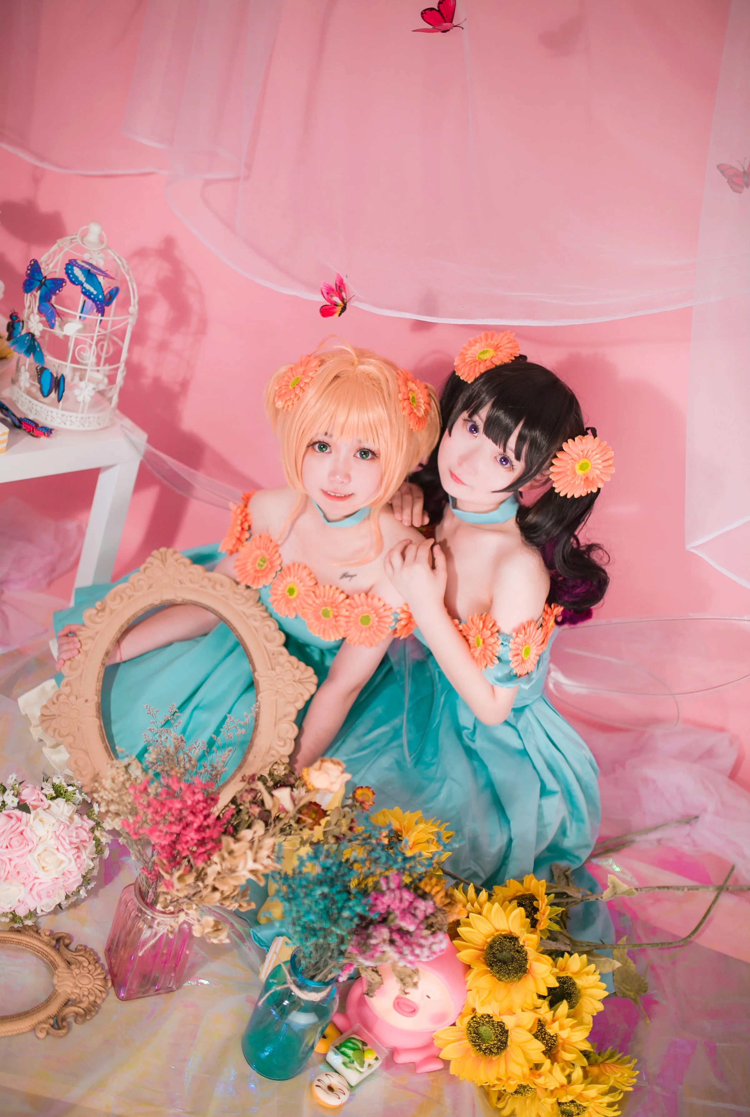 【 魔卡少女樱】向日葵插画知樱COS写真