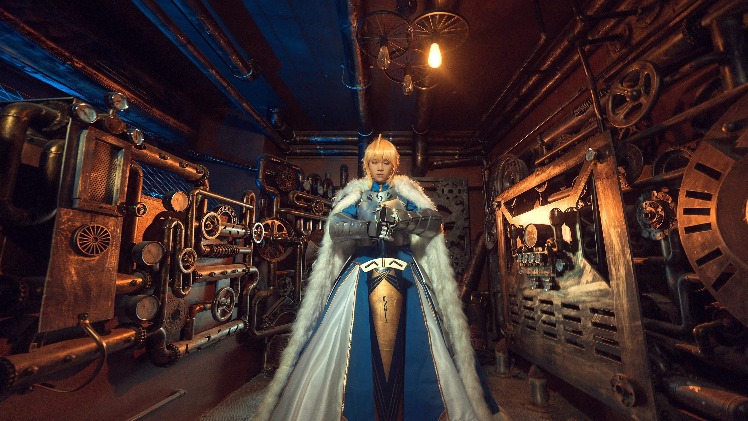 Fate——saber蓝战COS写真