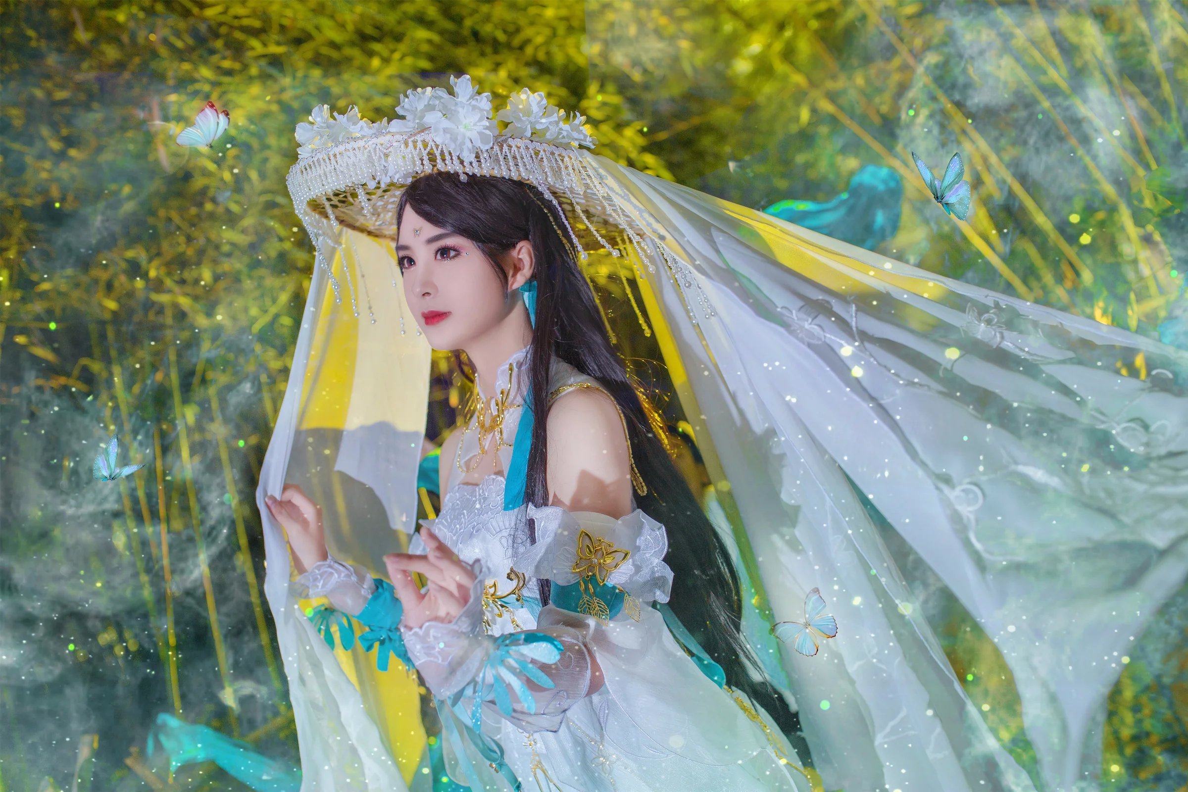 逆水寒素问·晚竹蝶影COS写真