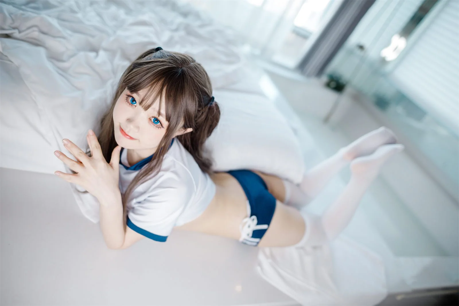 神沢永莉 半双马尾体操服大腿袜｜高清图片集