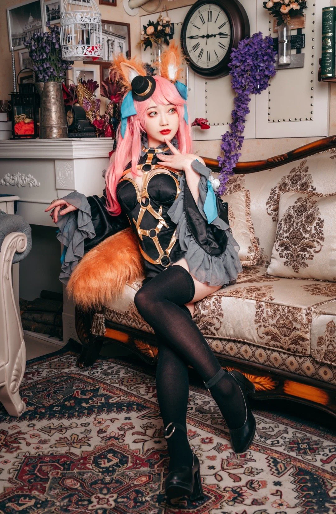 漆黑的魔术师，玉藻前COS写真