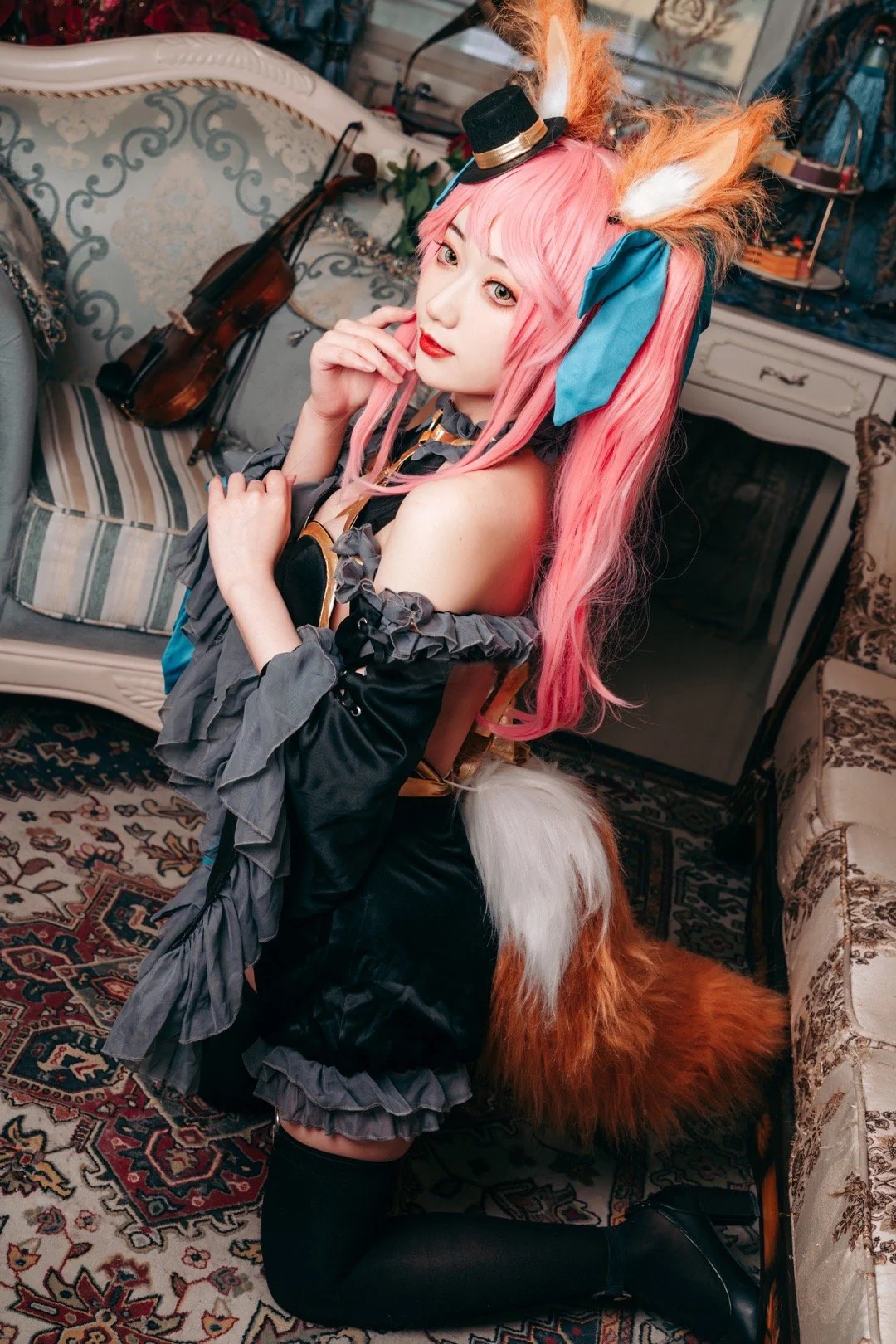 漆黑的魔术师，玉藻前COS写真
