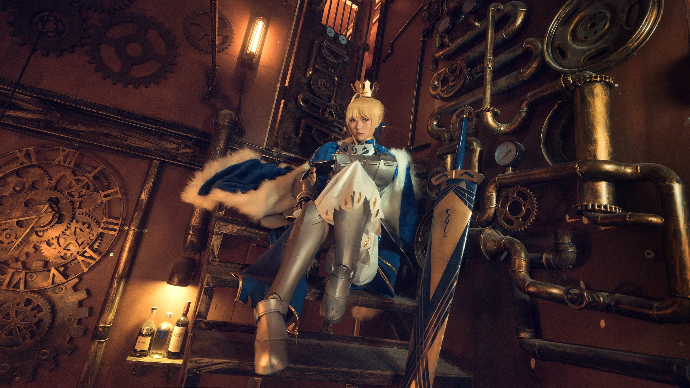 Fate——saber蓝战COS写真