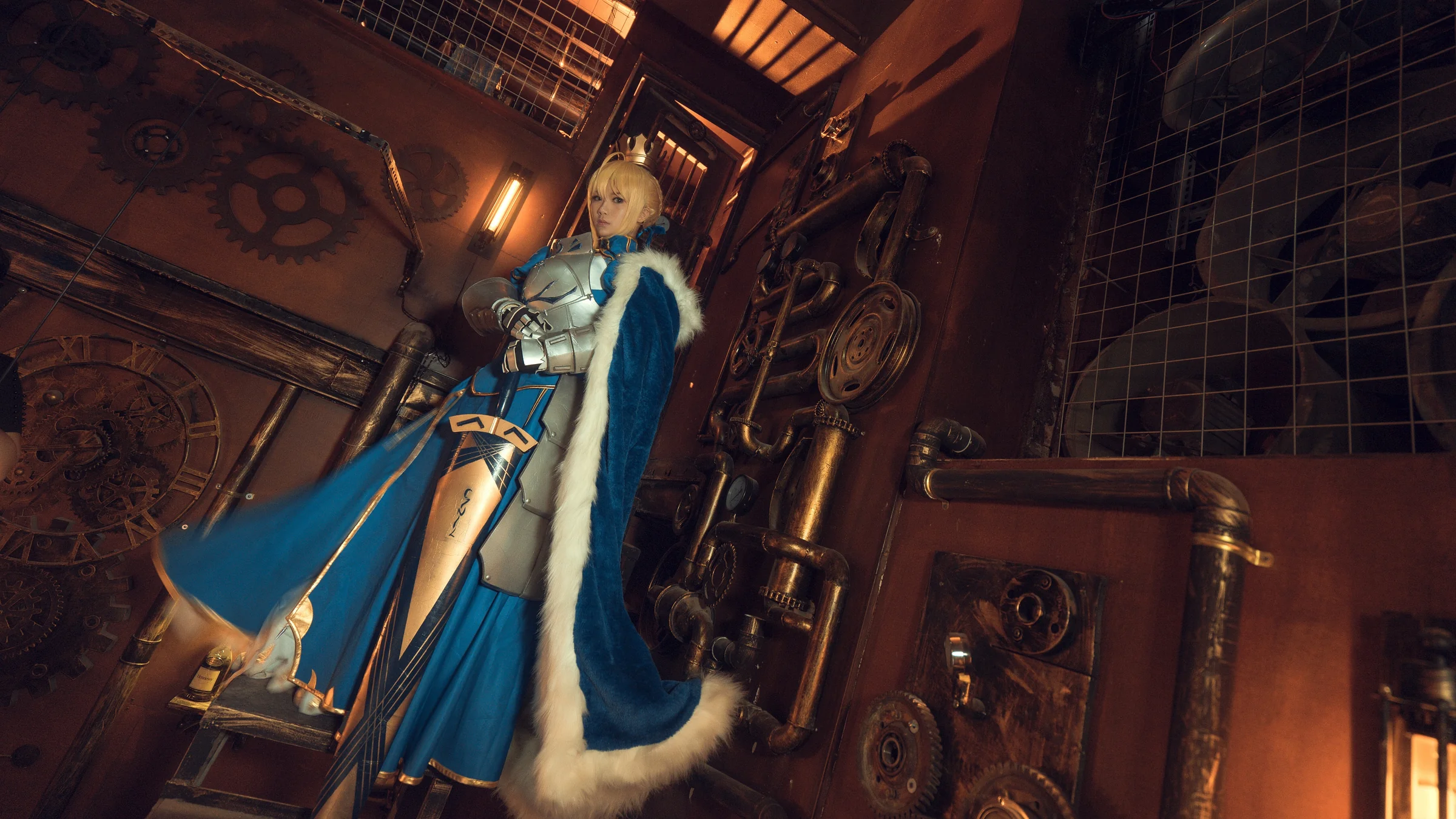 Fate——saber蓝战COS写真