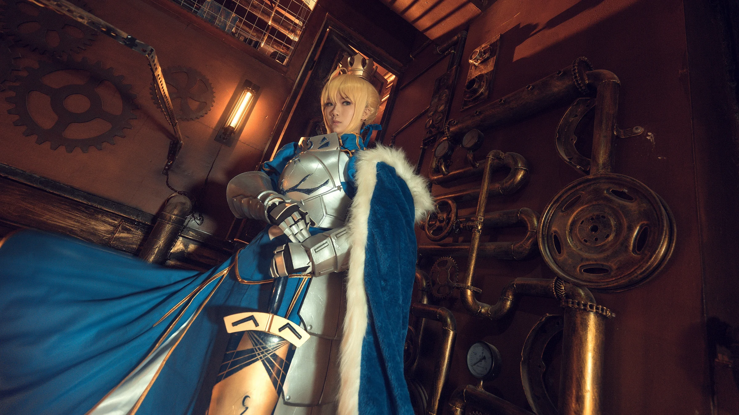 Fate——saber蓝战COS写真