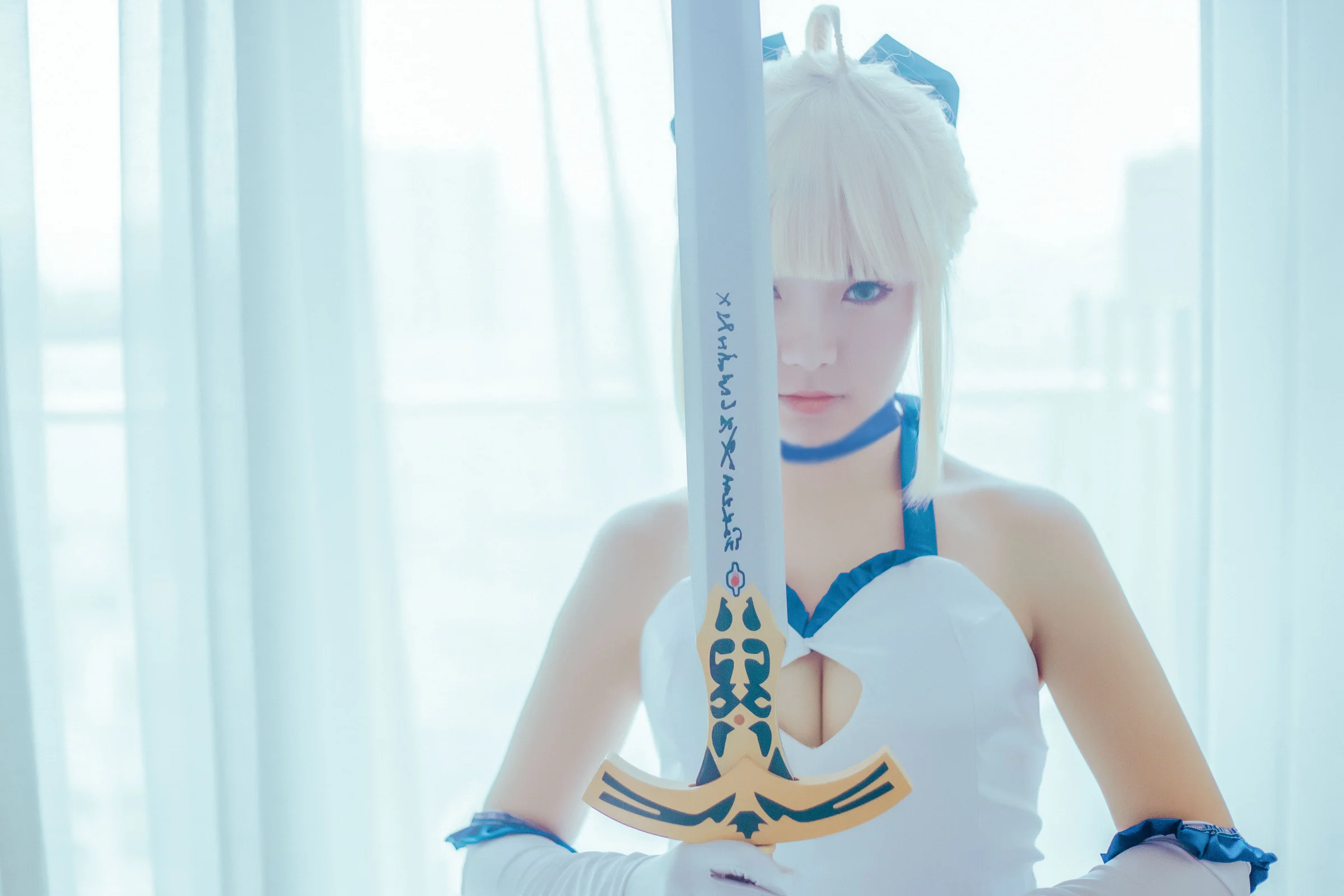 saber lily蓝百合COS写真