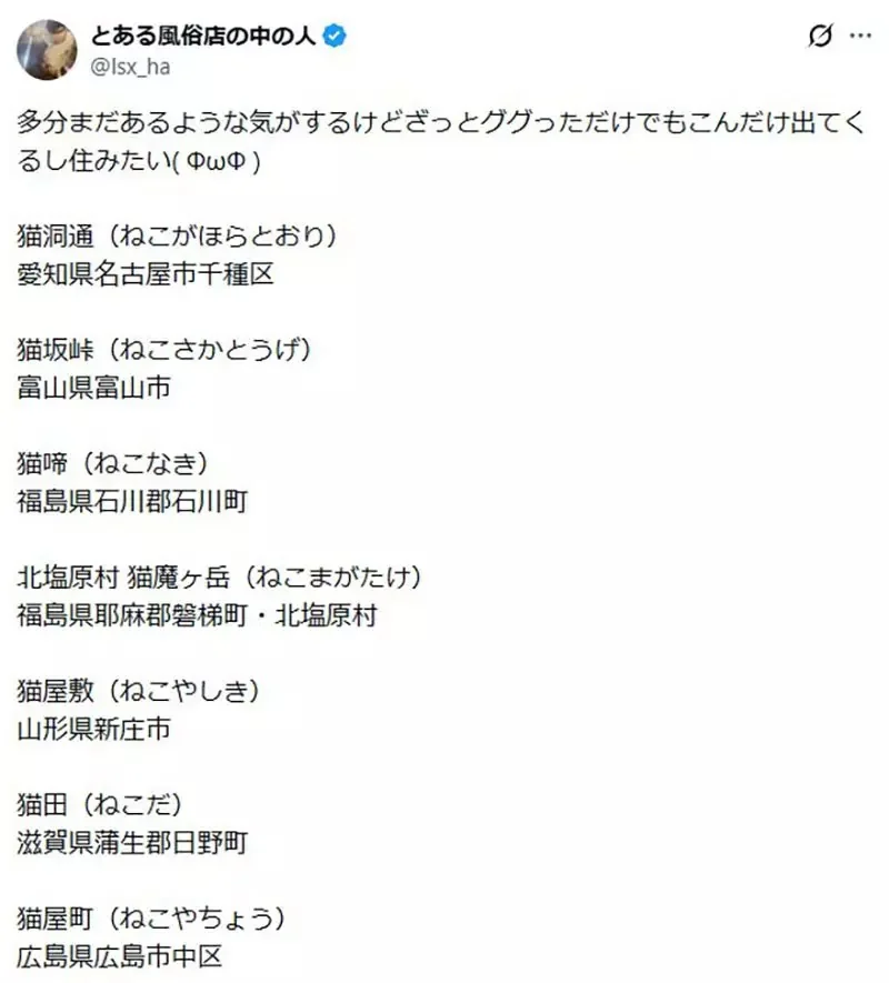 貓奴們想要住在《名字有貓字的地區》日本各地其實存在這麼多｜高清图片集