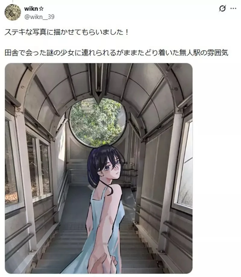 不會畫畫的網友感慨《想替這張照片畫上唯美少女》大家都來幫他實現願望了｜高清图片集