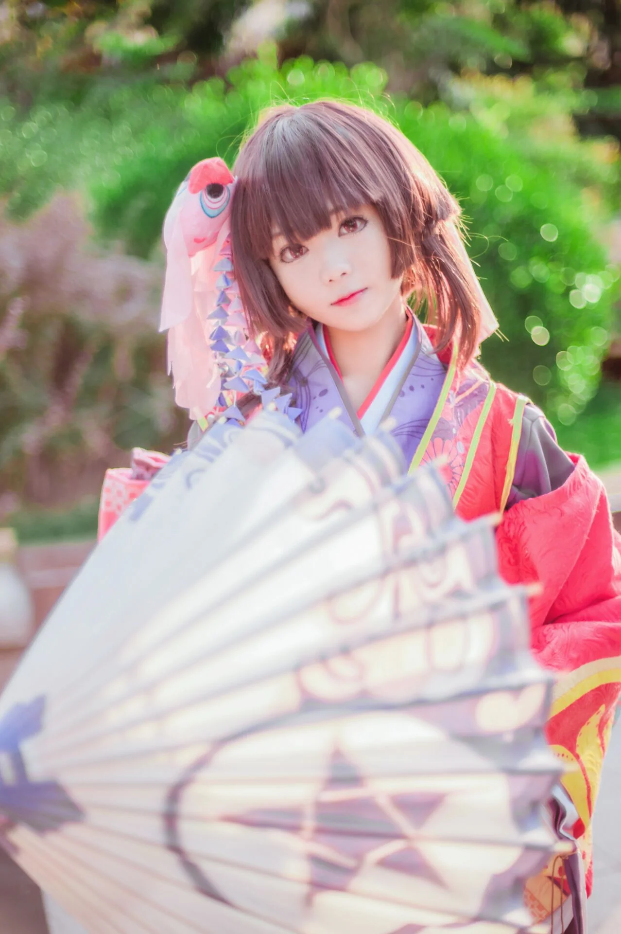 阴阳师神乐COS写真，喜欢很少笑神乐