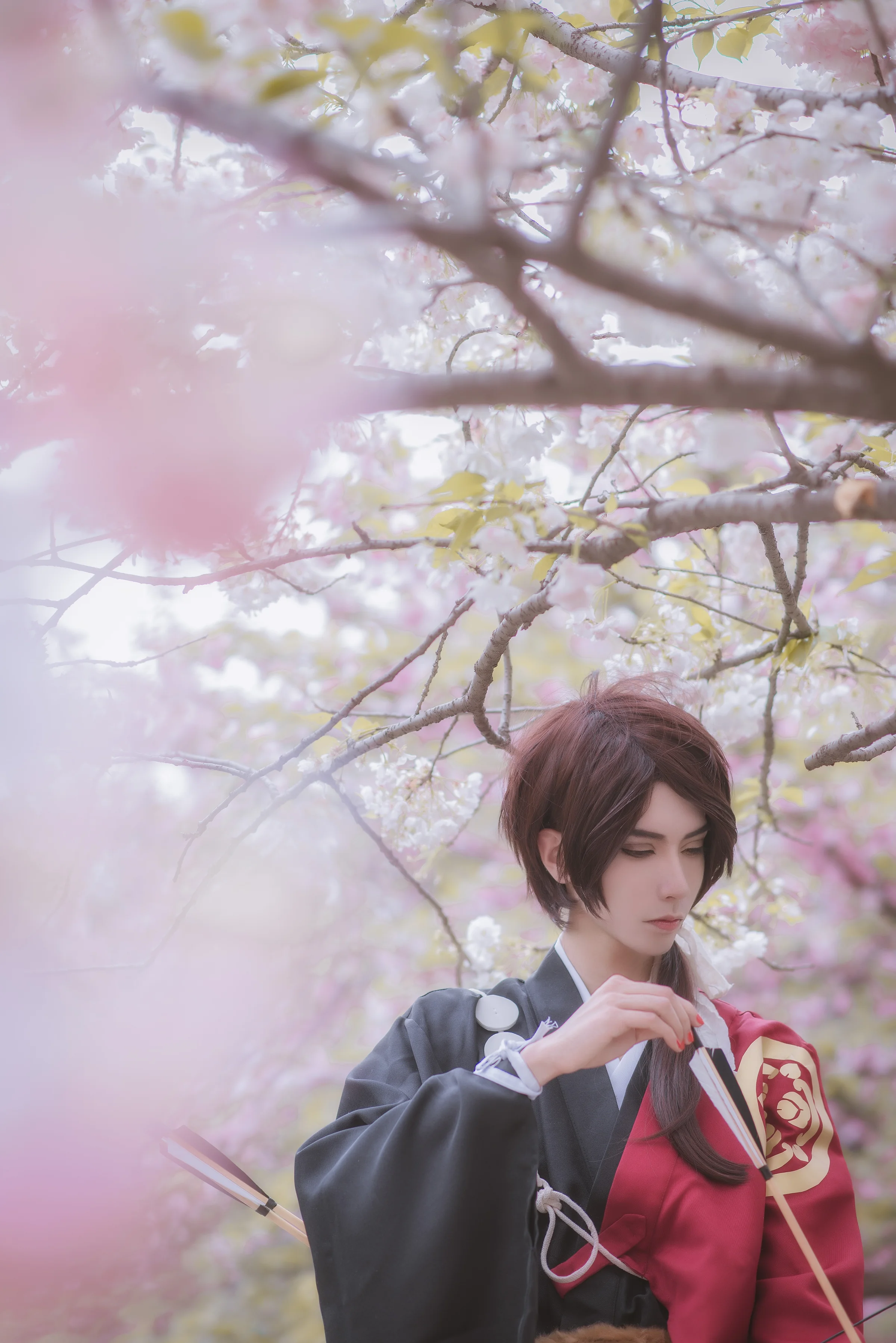 刀剑乱舞加州清光COS写真，果然樱花和武士刀也是一种浪漫~