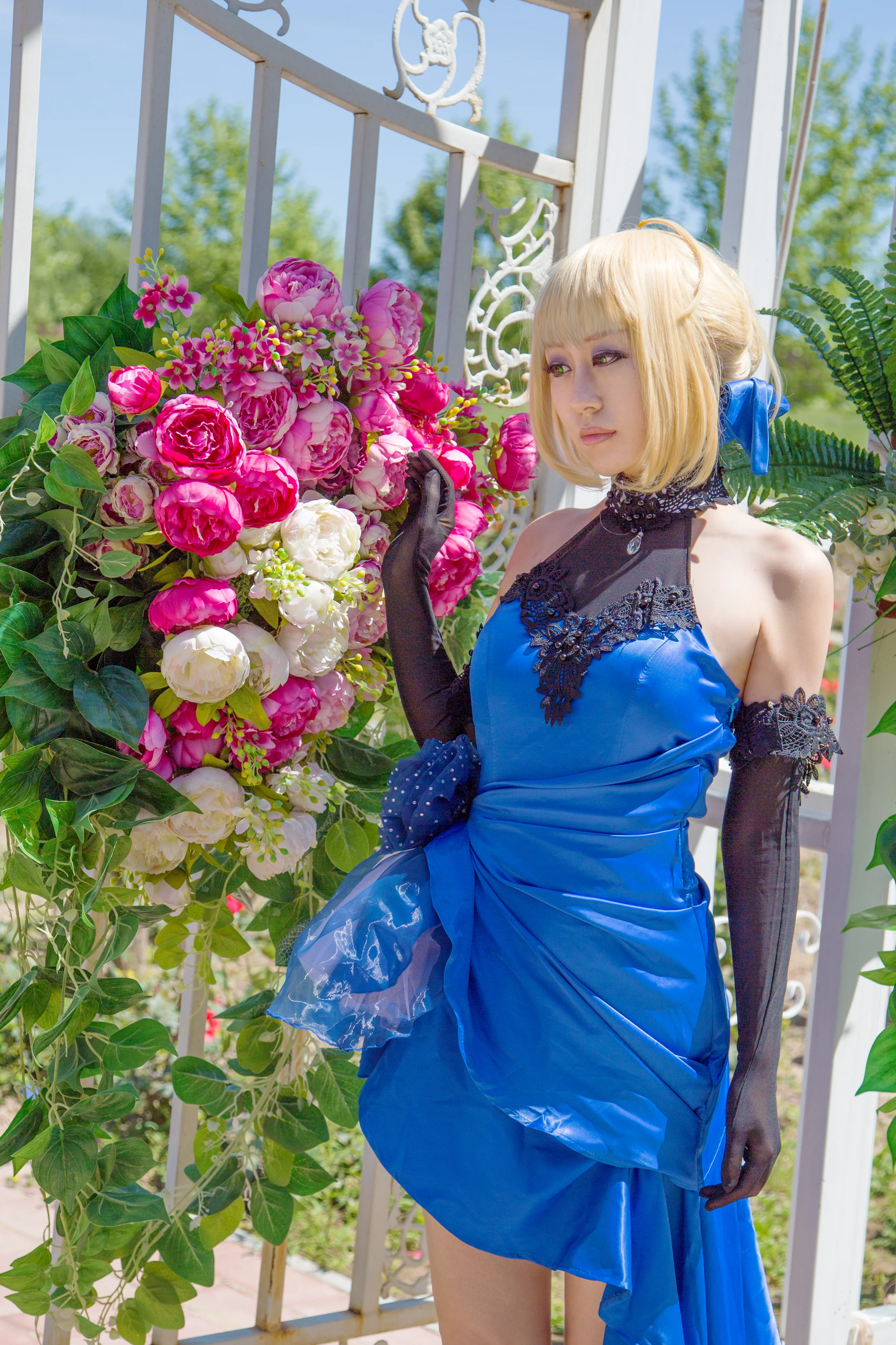 saber蓝礼服COS写真